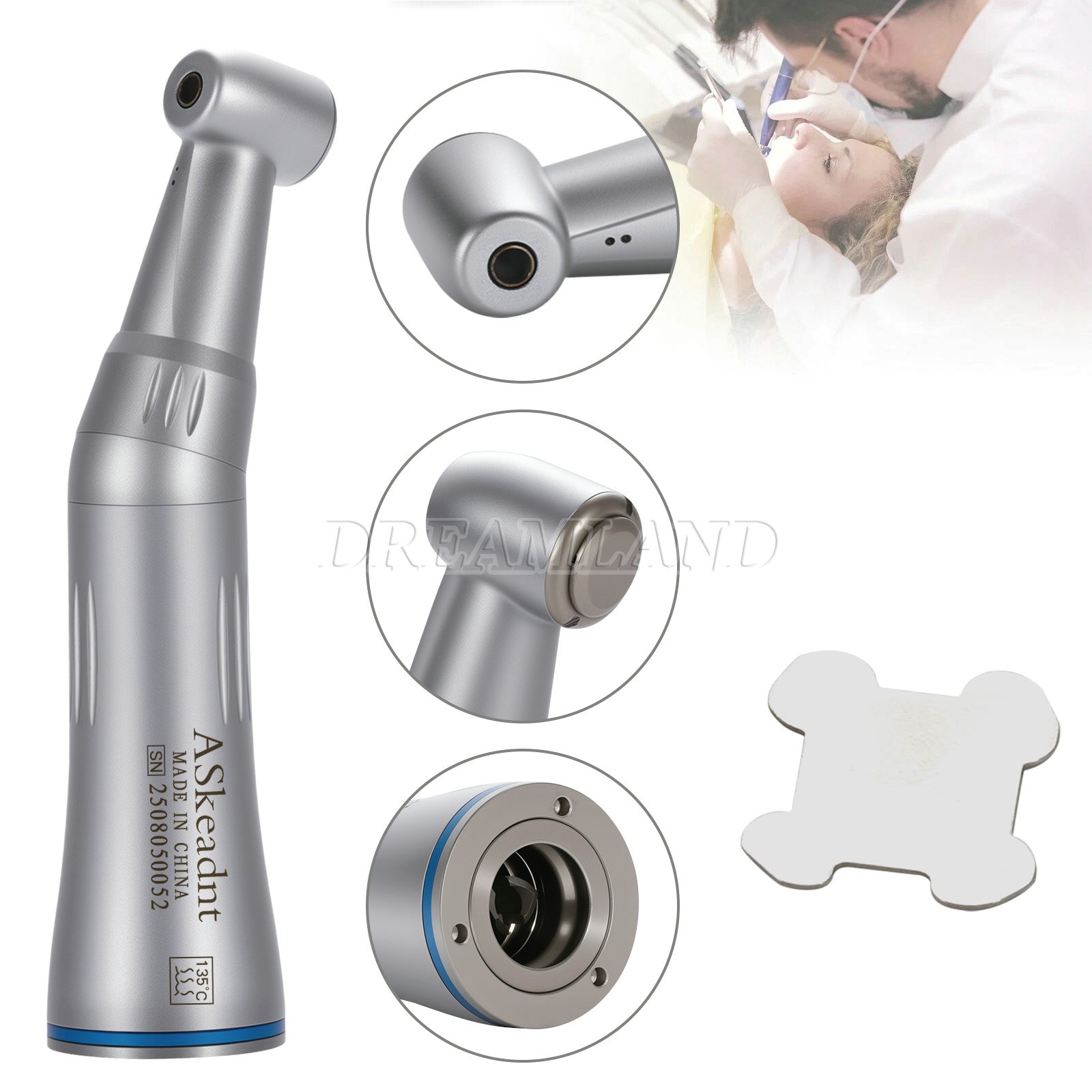 ASkeadnt Low Speed Handpiece 1:1 Inner Channel Contra Angle Max40, 000rpm