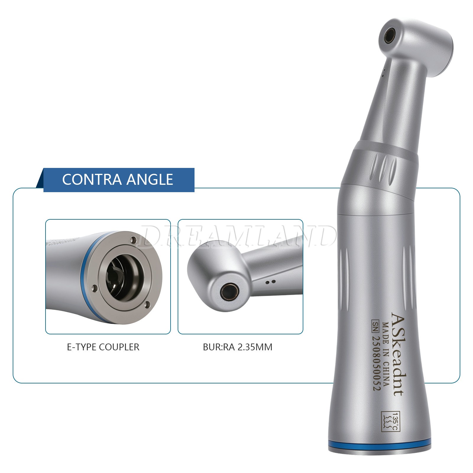 ASkeadnt Low Speed Handpiece 1:1 Inner Channel Contra Angle Max40, 000rpm