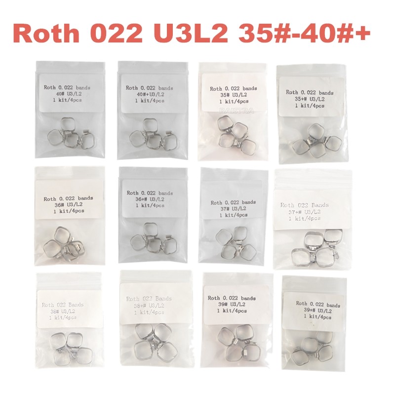 Dental Orthodontic Buccal Tube Bands Roth 022 Convertible U/3 L/2 For 1st Molar