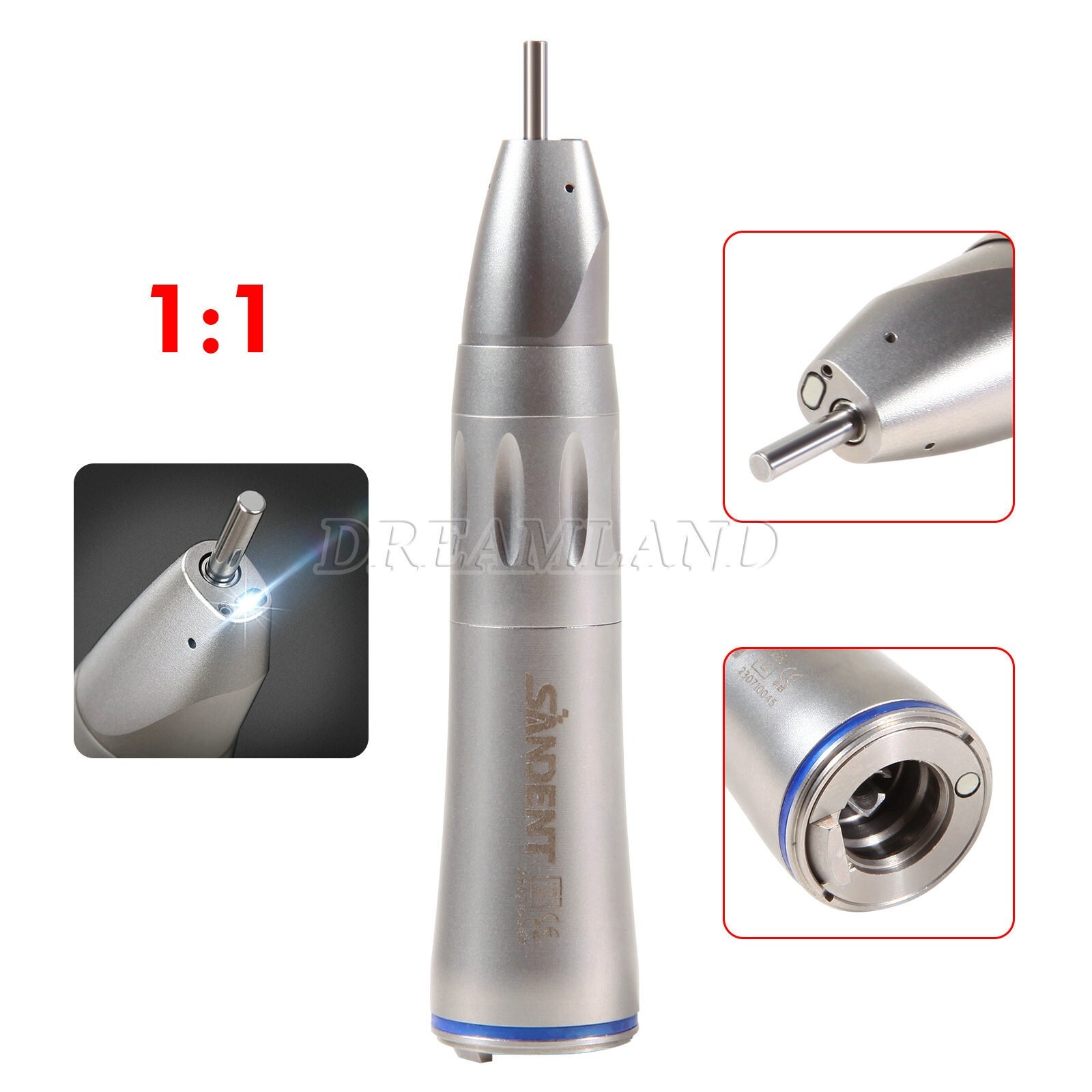Dental 1:5 1:1 4:1 contra-angle handpiece light LED fiber optic Inner water