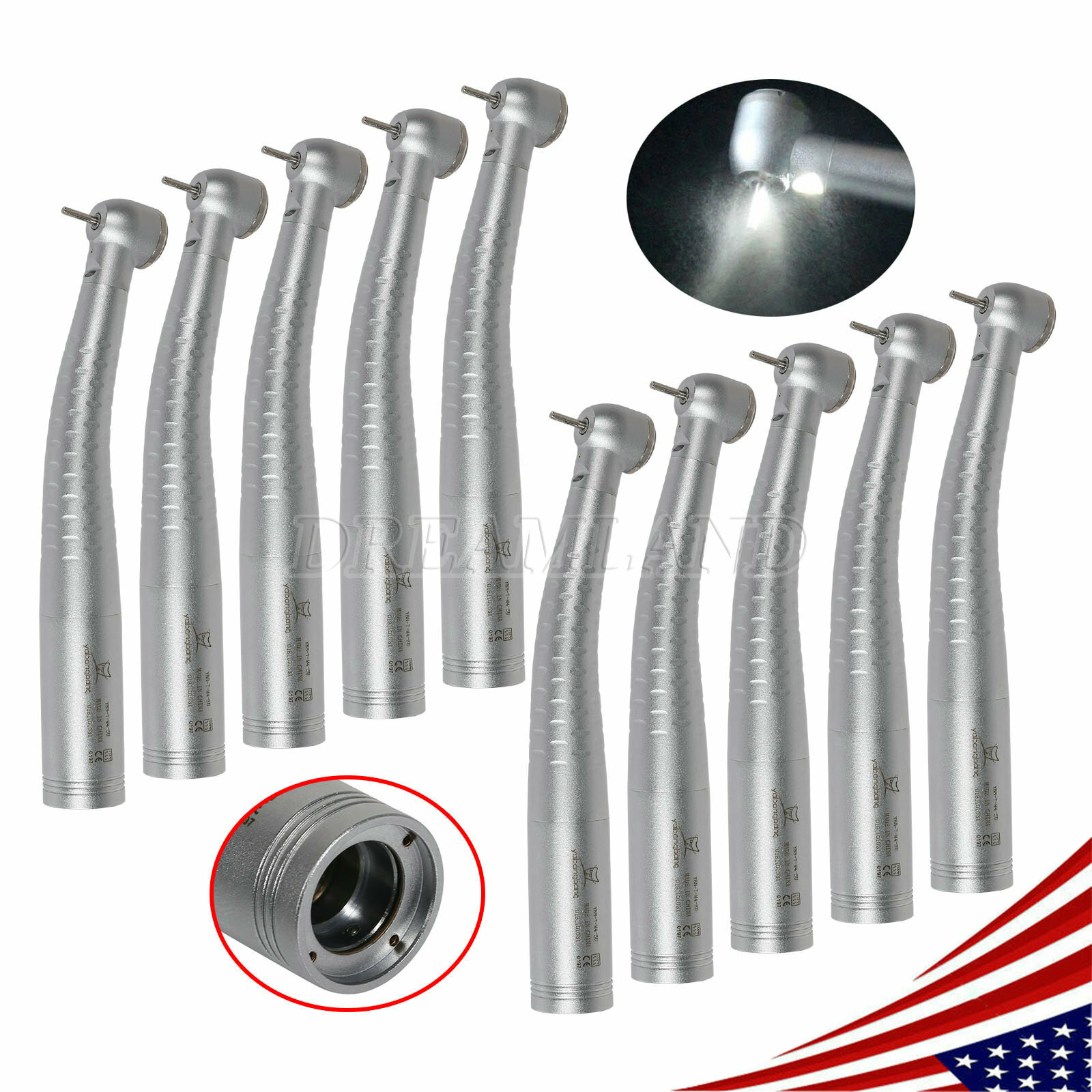 10 Dental Fiber Optic High Speed Handpiece fit Kav Quick Coupler FG1.60mm axz
