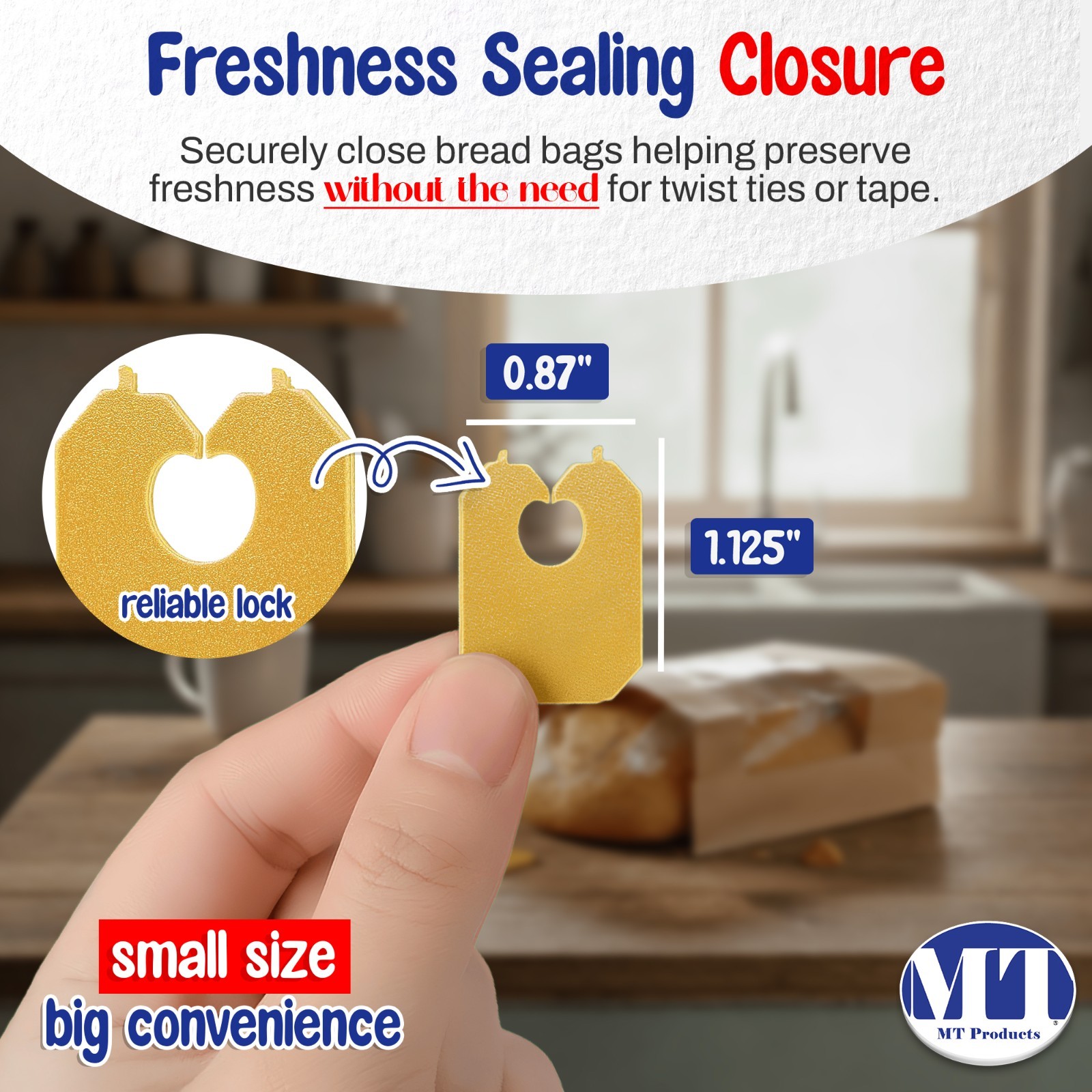 MT Products Yellow Disposable Plastic Clip and Bread Bag Clips – Pack of 500