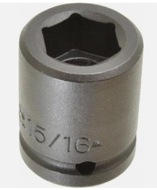 Proto 3/4″ Drive Impact Socket 15/16″ Size 6 pt Standard Depth Black Oxide 07515