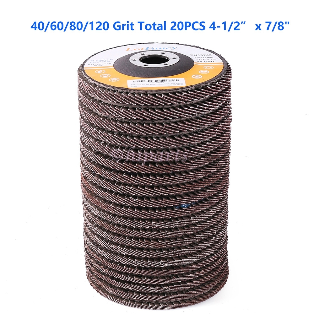20x Flap Disc 4.5″ 4-1/2 40 60 80 120 Grit Angle Grinder Sanding Grinding Wheels