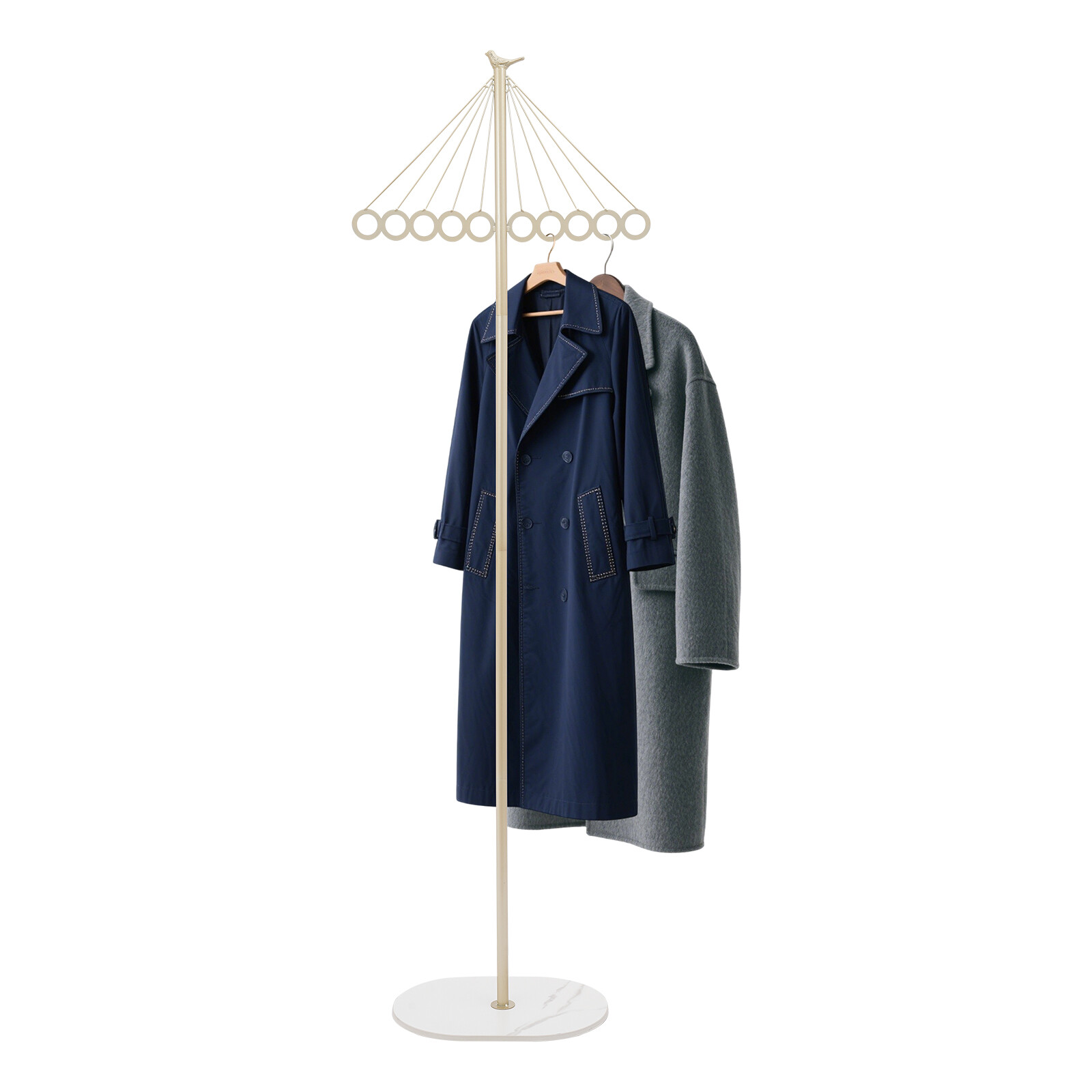 ?Coat Shelf Metal Clothing Display Rack Entrance Clothing Rack with 10 Hooks