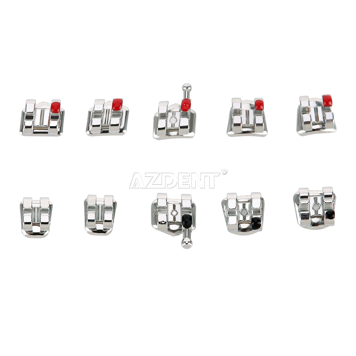 20X AZDENT Dental Orthodontic Bracket Braces Mini Standard Roth MBT 018 022 FDA