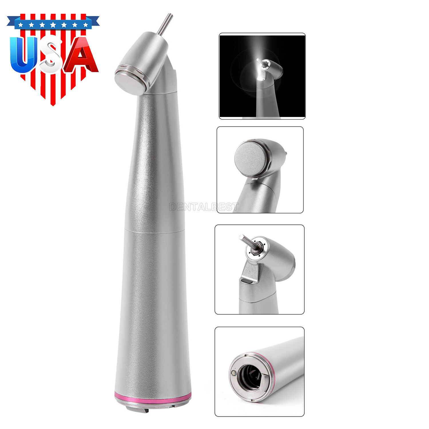 Dental 1:4.2 45 Degree LED Surgical Contra Angle Handpiece E-type Inner Channel