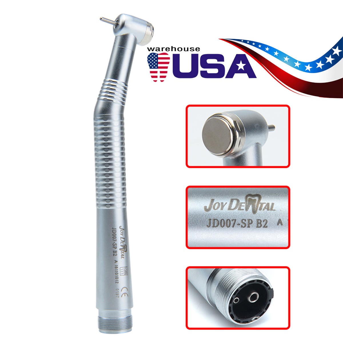 AZDENT Dental Pana Max Air Push Button High Speed Handpiece Turbine 2Hole