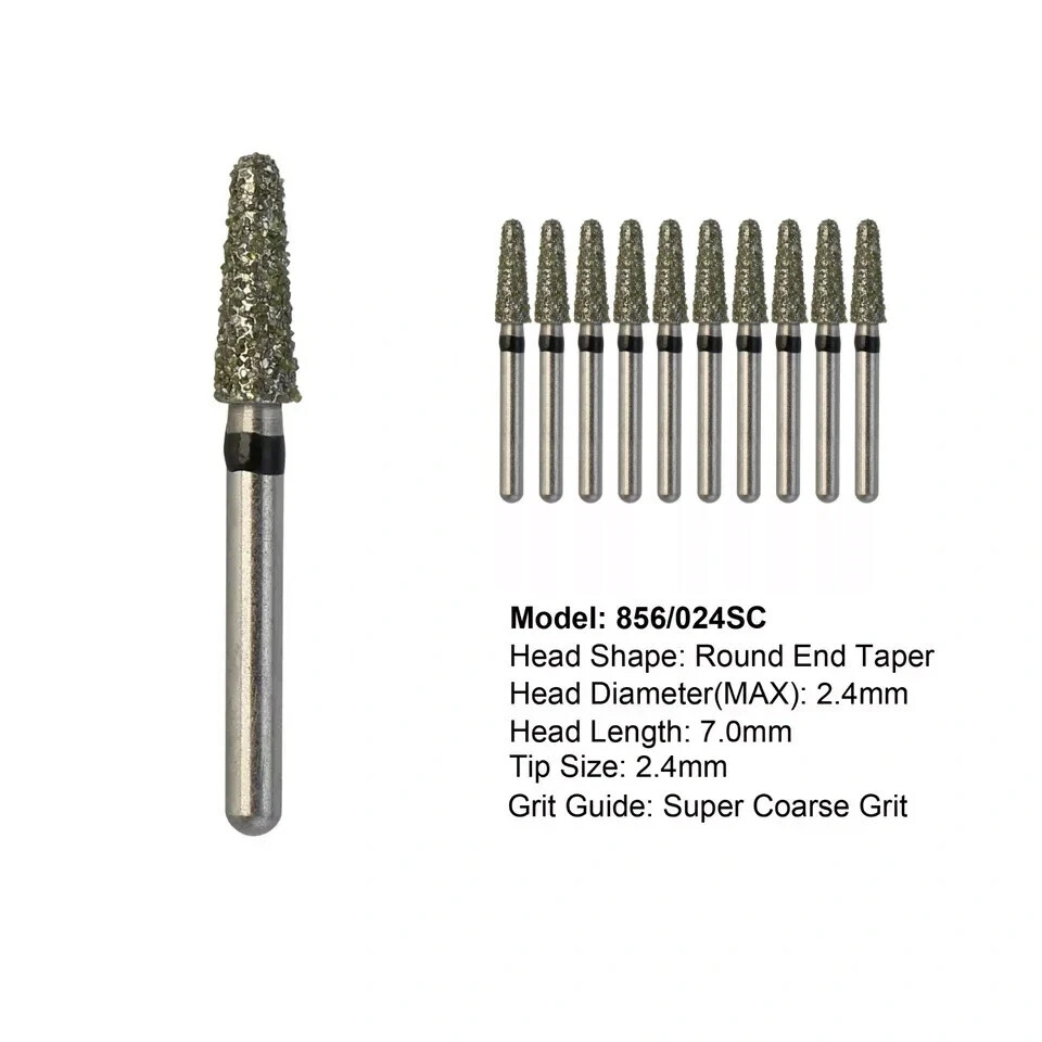 5 types Dental Diamond Burs High Speed FG Round End Taper Super Coarse Grit