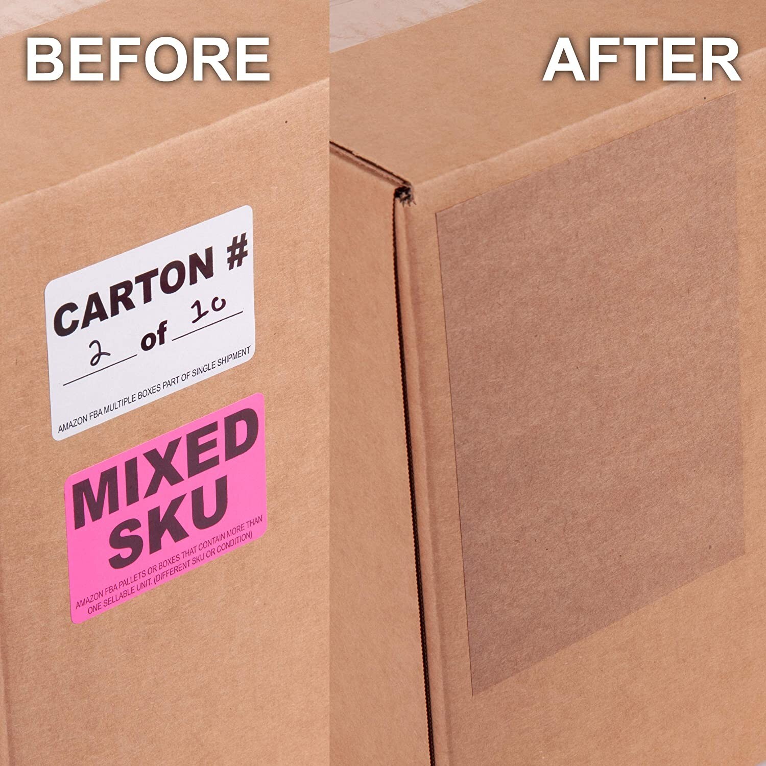 4″ x 6″ Brown Kraft Cover Up Block Out Labels – 2 Rolls, 500 Stickers
