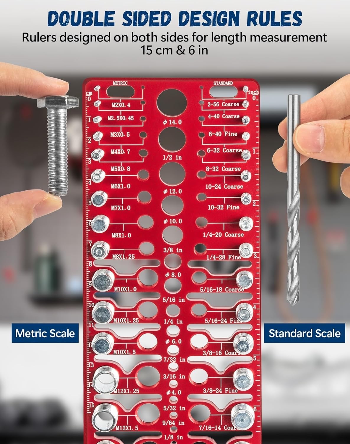 Thread Checker Gauge 57pc Bolt Nut Identifier Metric SAE Drill Size Tool Gauge