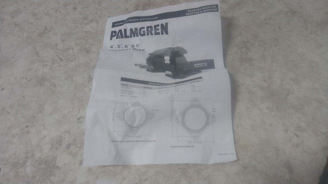 Palmgren 9629745 6 In Maximum Jaw Opening Heavy Duty Combination Vise