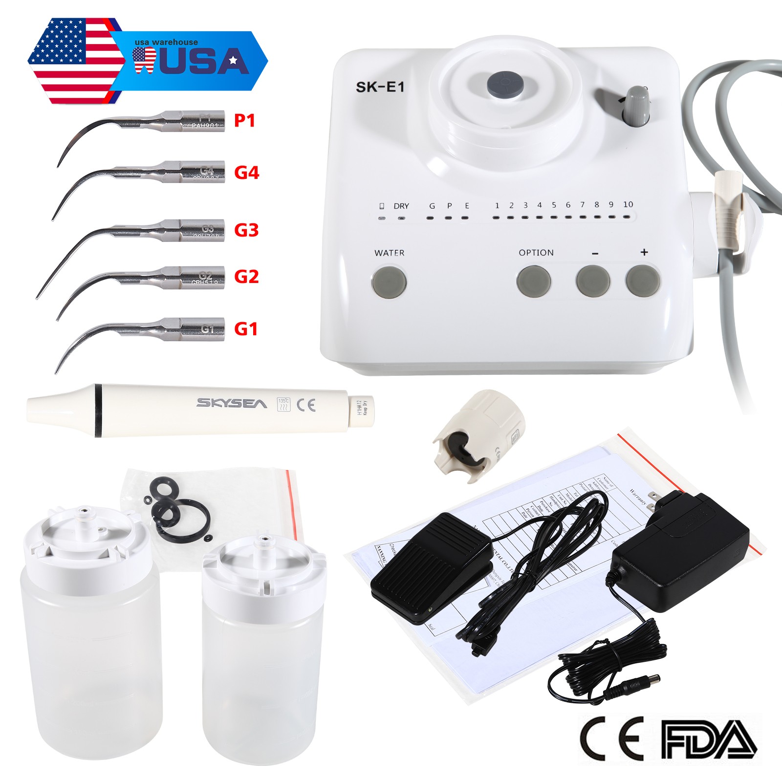 Dental Ultrasonic Piezo Scaler Handpiece Tips Torque Wrench fit EMS Woodpecker
