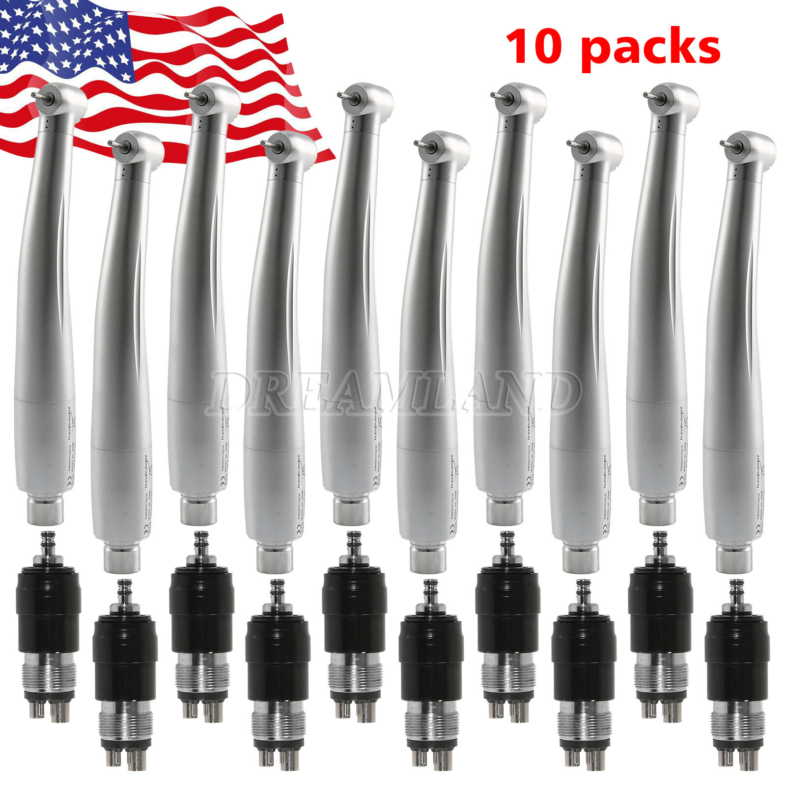 10pcs/1pc NSK Style Dental High Speed Turbine Handpiece with 4 Hole Coupling