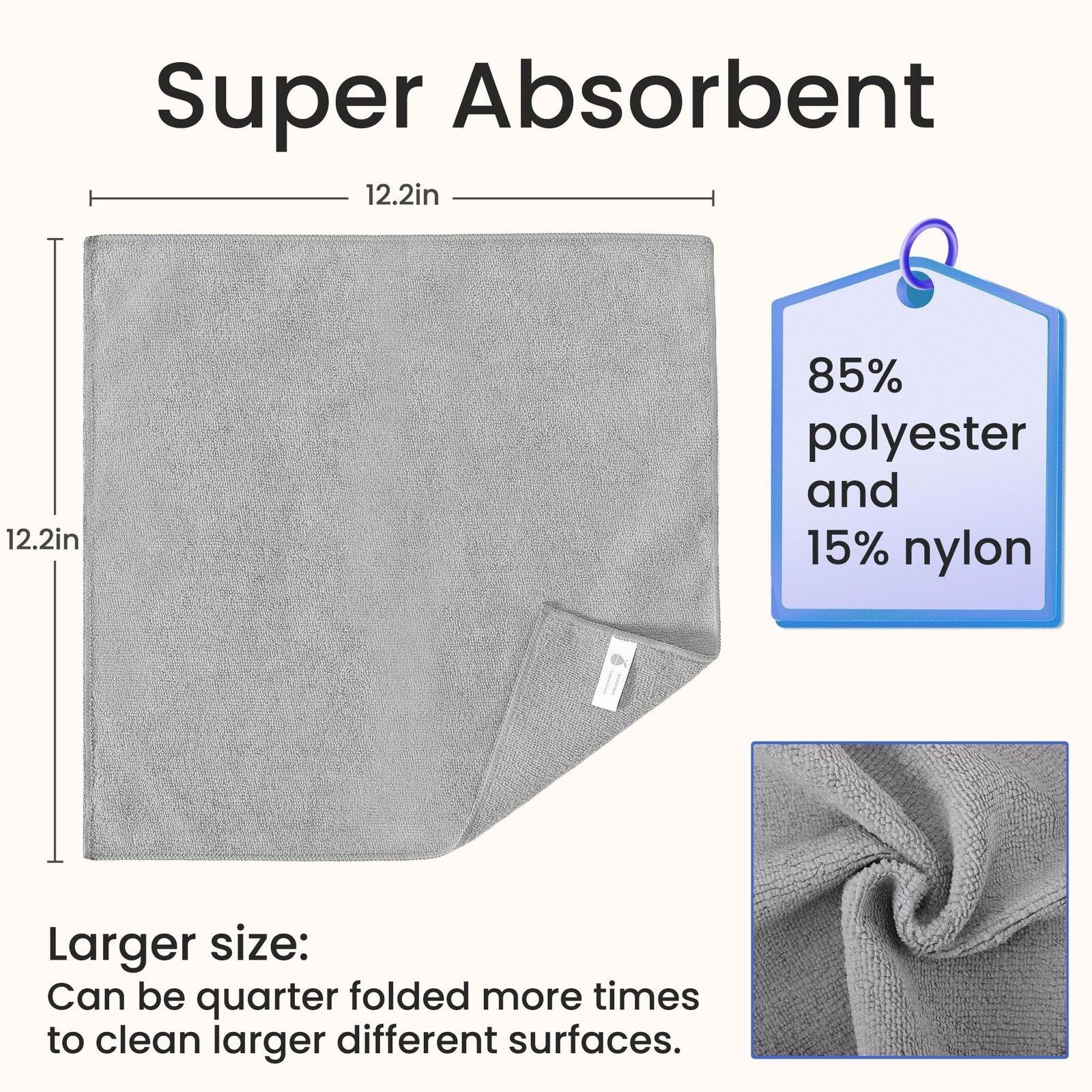 Microfiber Cleaning Cloths-12 Pack,Microfiber Towels for Cars & Kitchen,Highl…