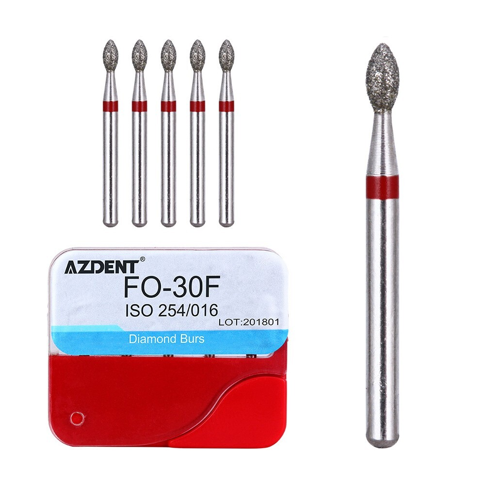 100pcs AZDENT Dental FG Diamond Burs for High Speed Handpiece Medium 1.6mm USA