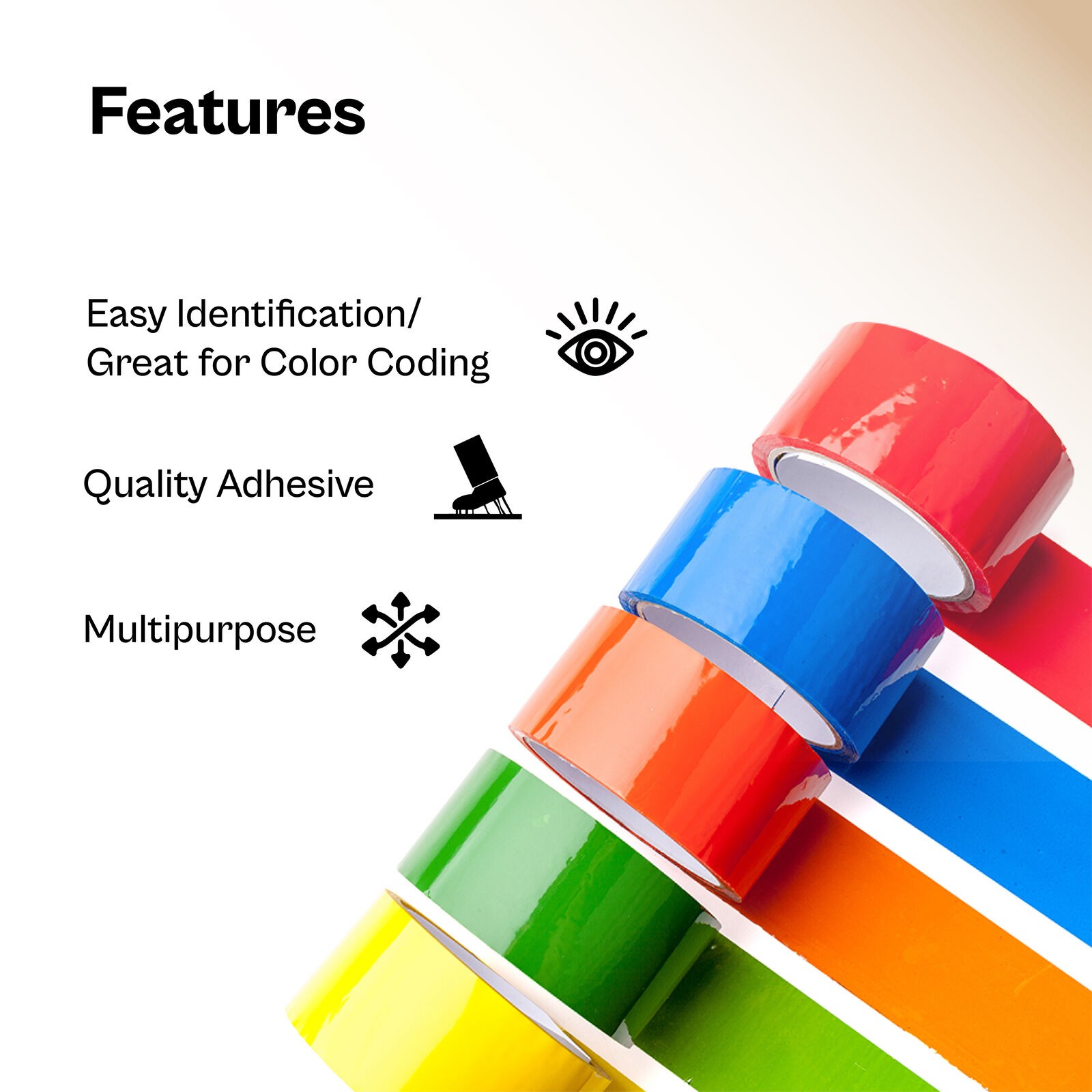 36 Rolls Yellow Color Packing Tape 2″ x 110 Yards General Purpose Tape, 2 Mil