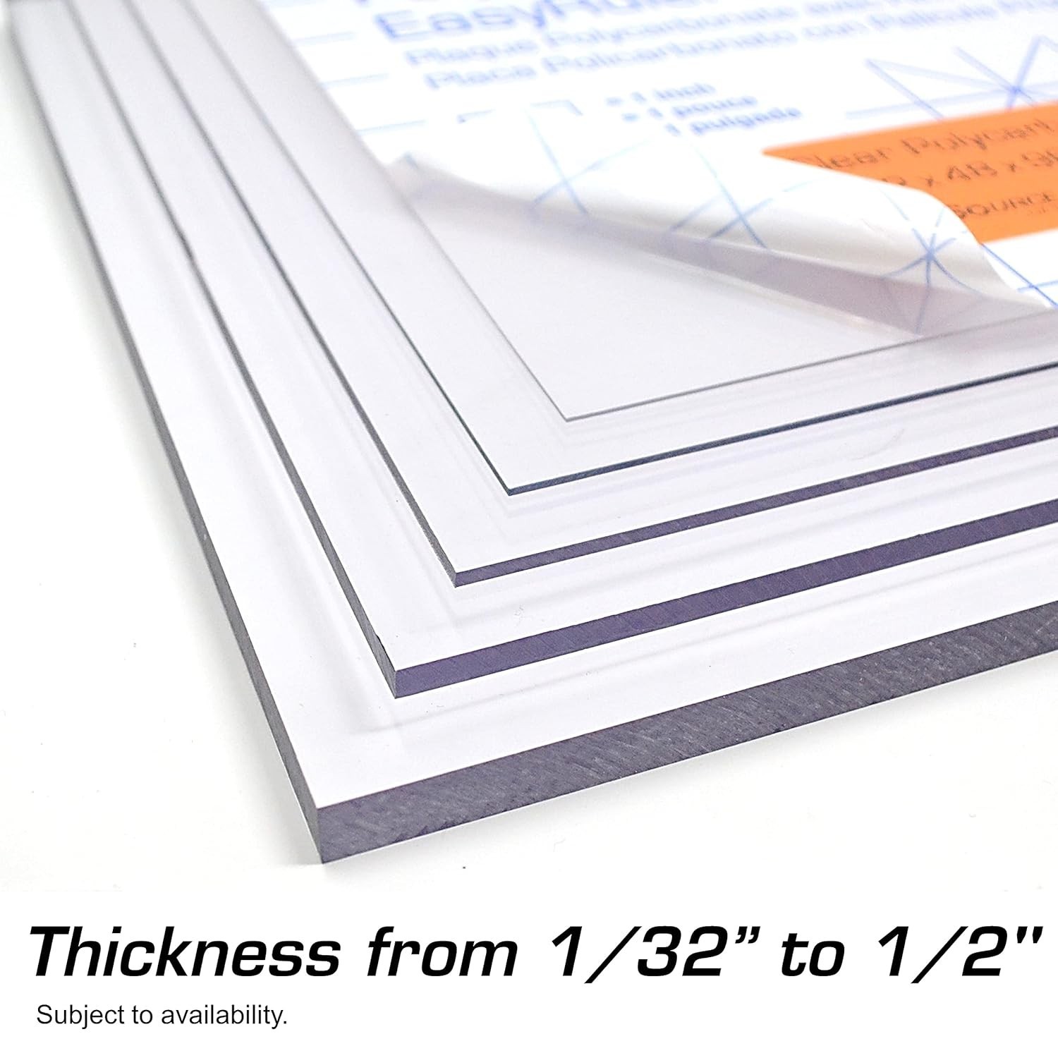 Polycarbonate Clear Plastic Sheet 12″ X 18″ X 0.0625″ 1/16″ Exact, EasyRuler …