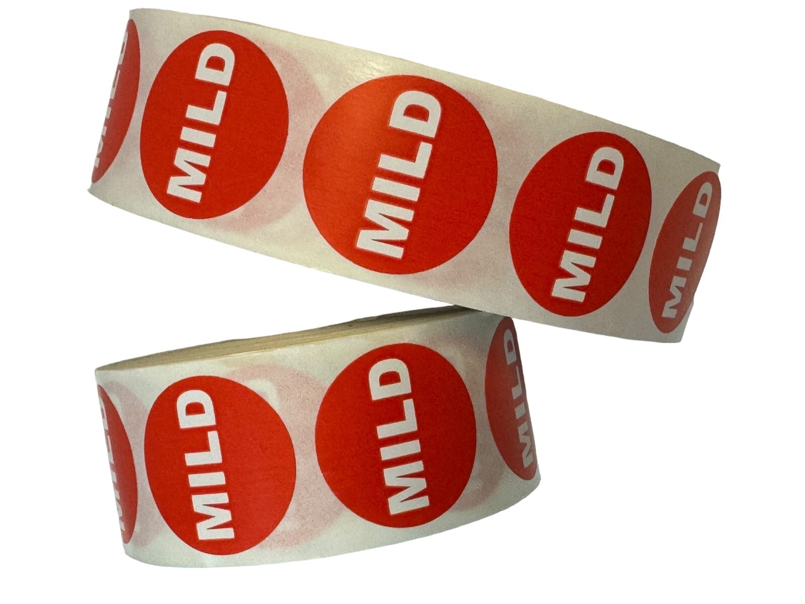 1-1/8 ” Round Inventory Red MILD Food Labels Stickers 1000 Per Roll (one Roll)