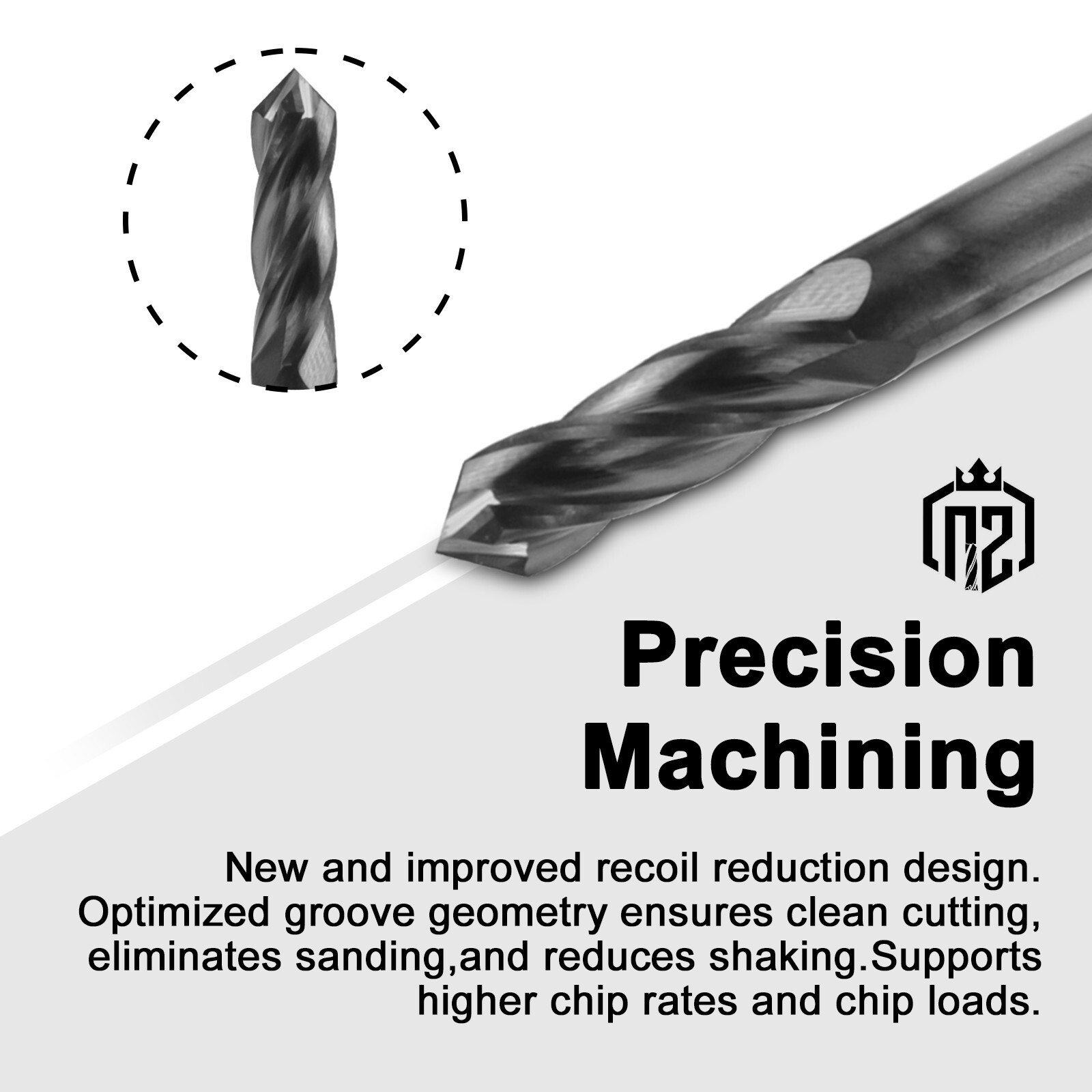 5Pcs 4 Flute 90 Degree 3/16″ x 5/8 “x 2” Solid Carbide Drill Mill – AlTiN Coated