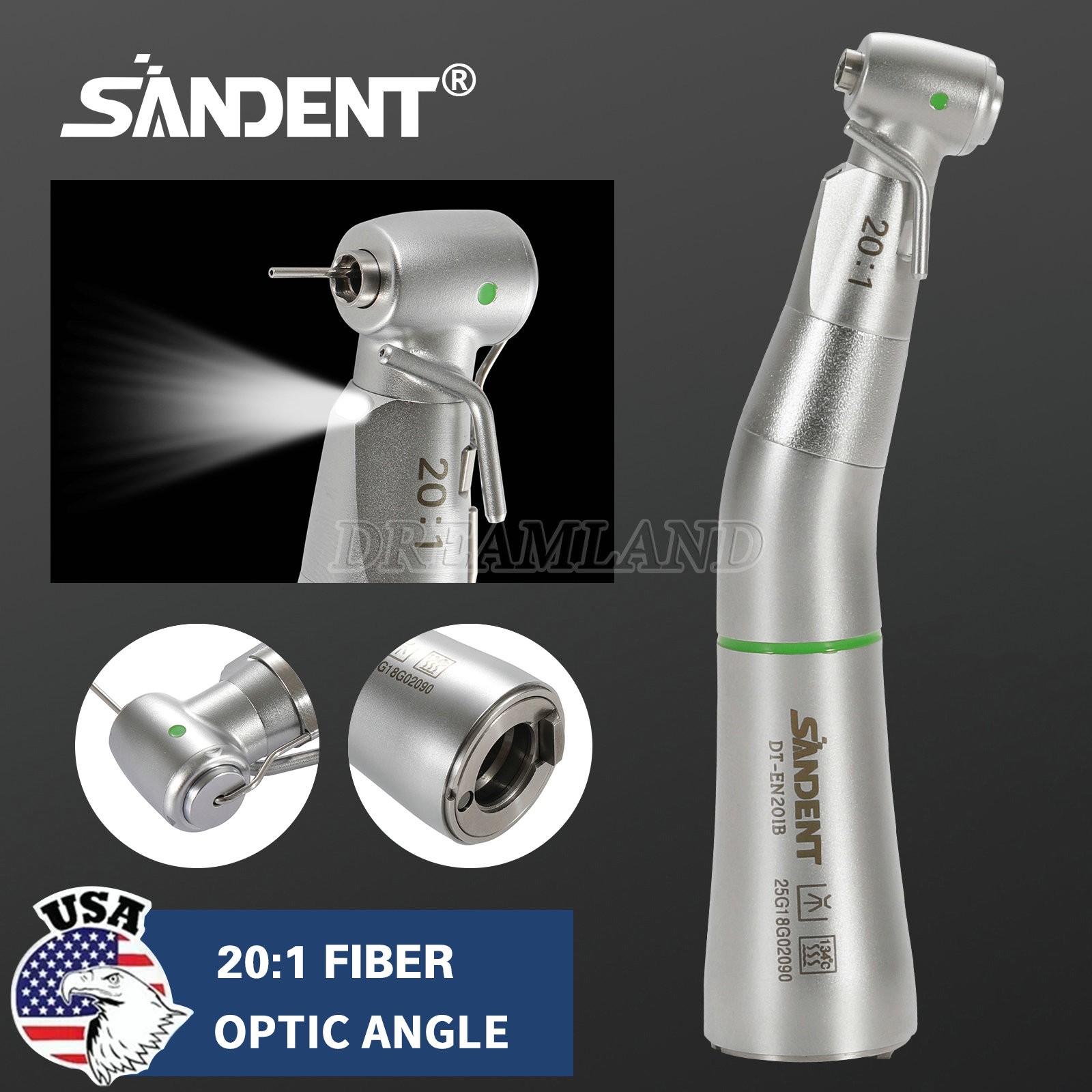 Dental Implant Handpiece 20:1 LED Contra Angle Fit Surgical Implant Motor