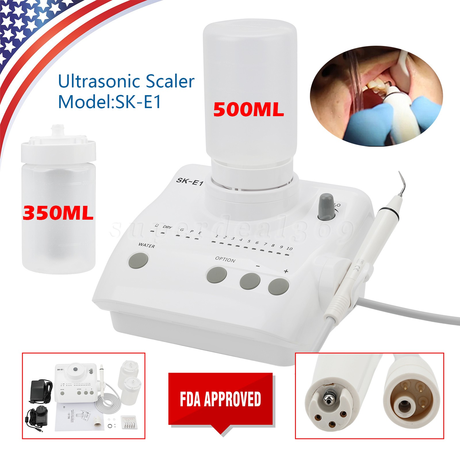 Auto Water Supply Dental Portable Ultrasonic Piezo Scaler fit Cavitron EMS CE