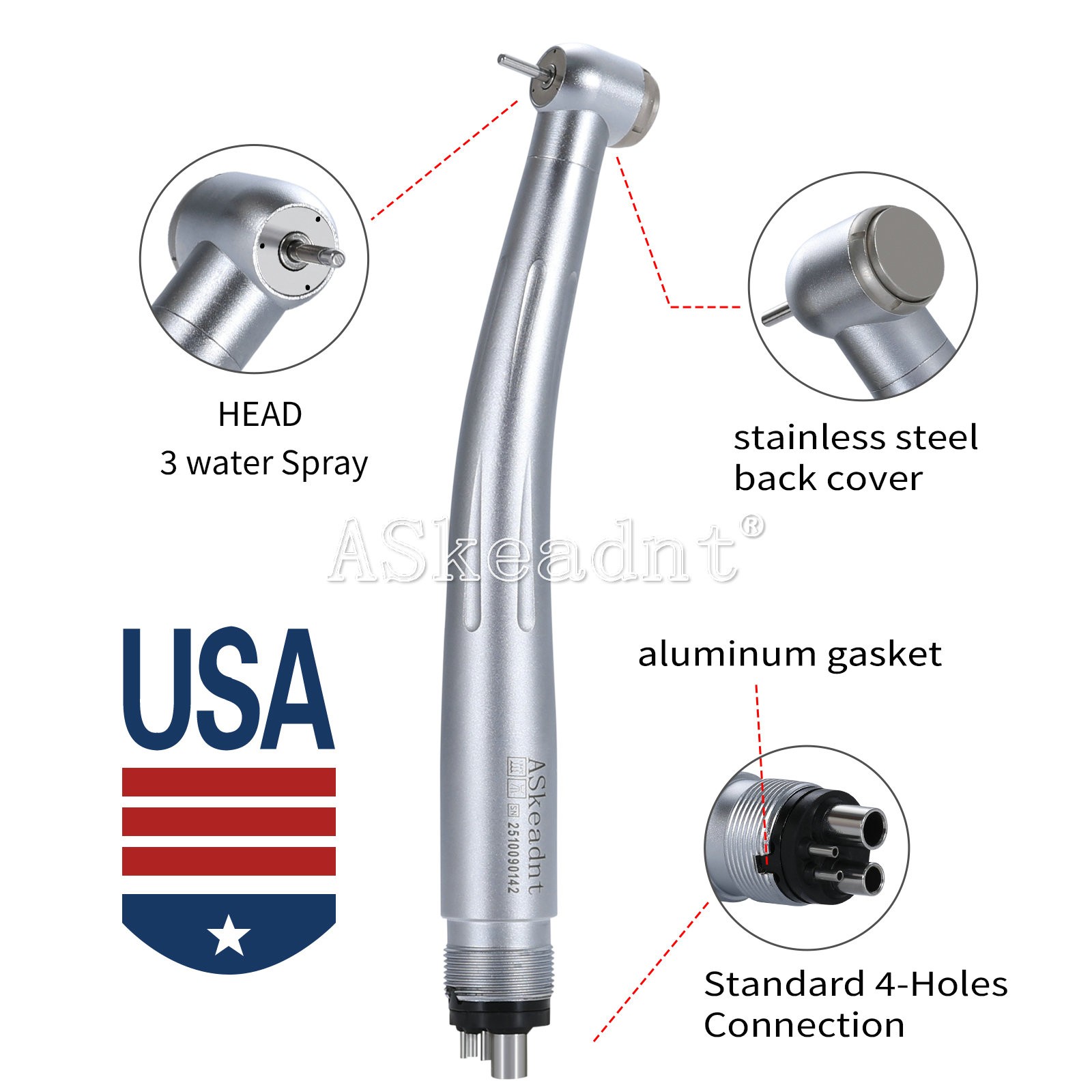 NSK Style Dental Handpiece PANA-MAX Turbine /45° LED Fiber Optic Turbina Ceramic