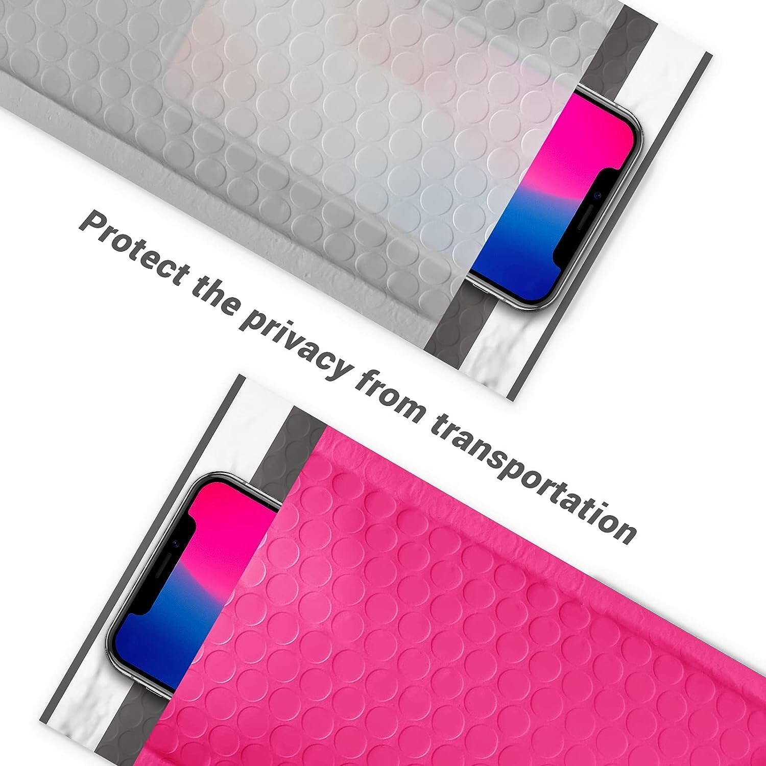 50 #000 4×8 Pink Poly Bubble Padded Envelopes Self-Sealing Mailers