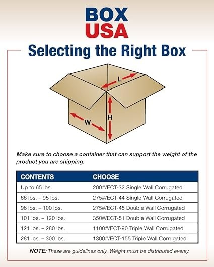 BOX USA 24x12x24 Corrugated Boxes, Large, 24L x 12W x 24H, Pack of 10 | Shipping