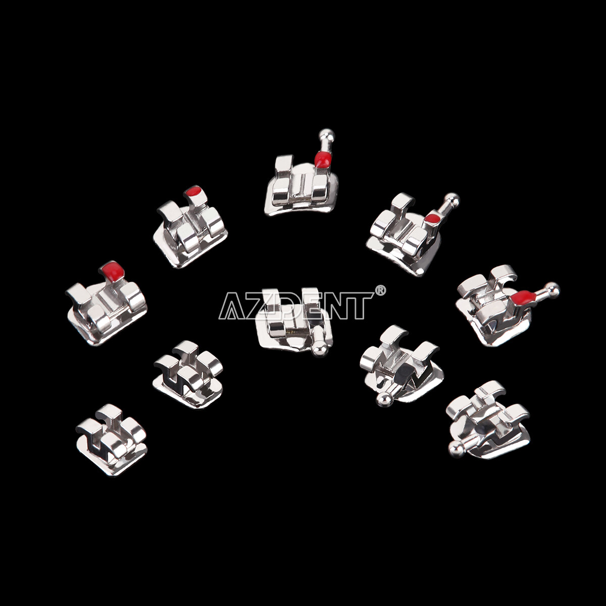 AZDENT Dental Orthodontics Bracket Brace Mini/Standard Roth.018/.022 Hooks 345/3