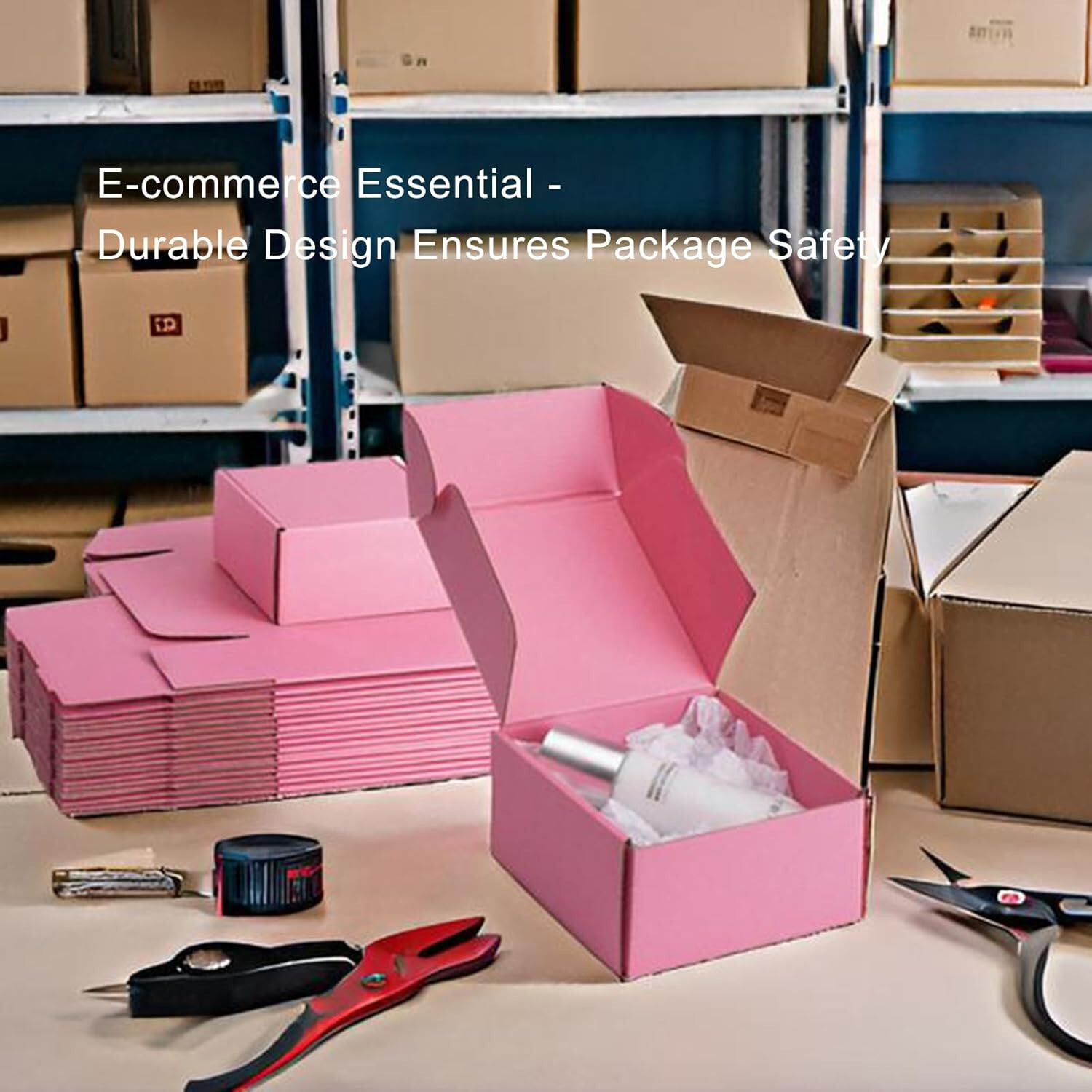Pink/Black Shipping Boxes 25 Pack Small Cardboard Corrugated Mailer Boxes