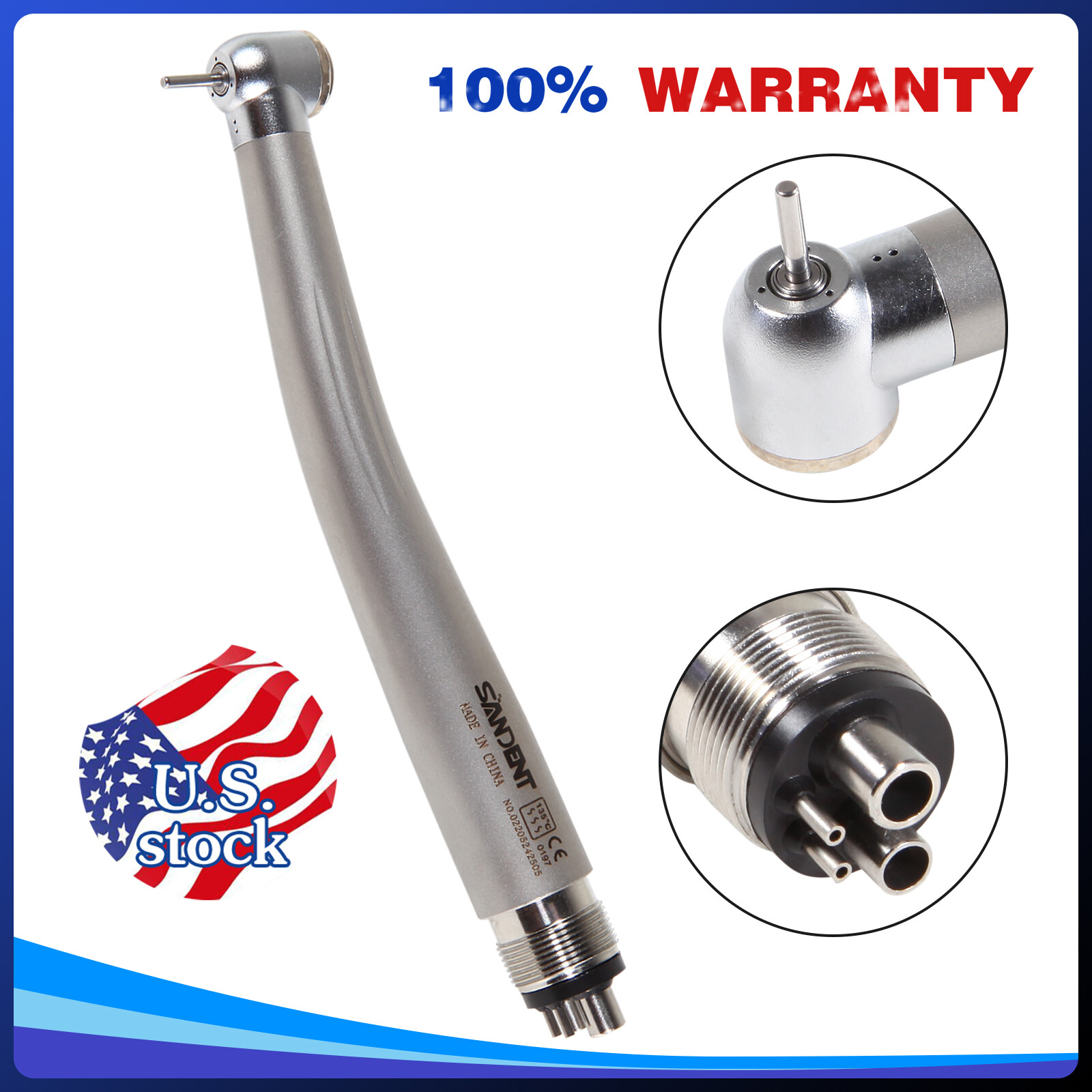 10* SANDENT Dental High Speed Handpiece push button spray 4Hole Midwest fit NSK