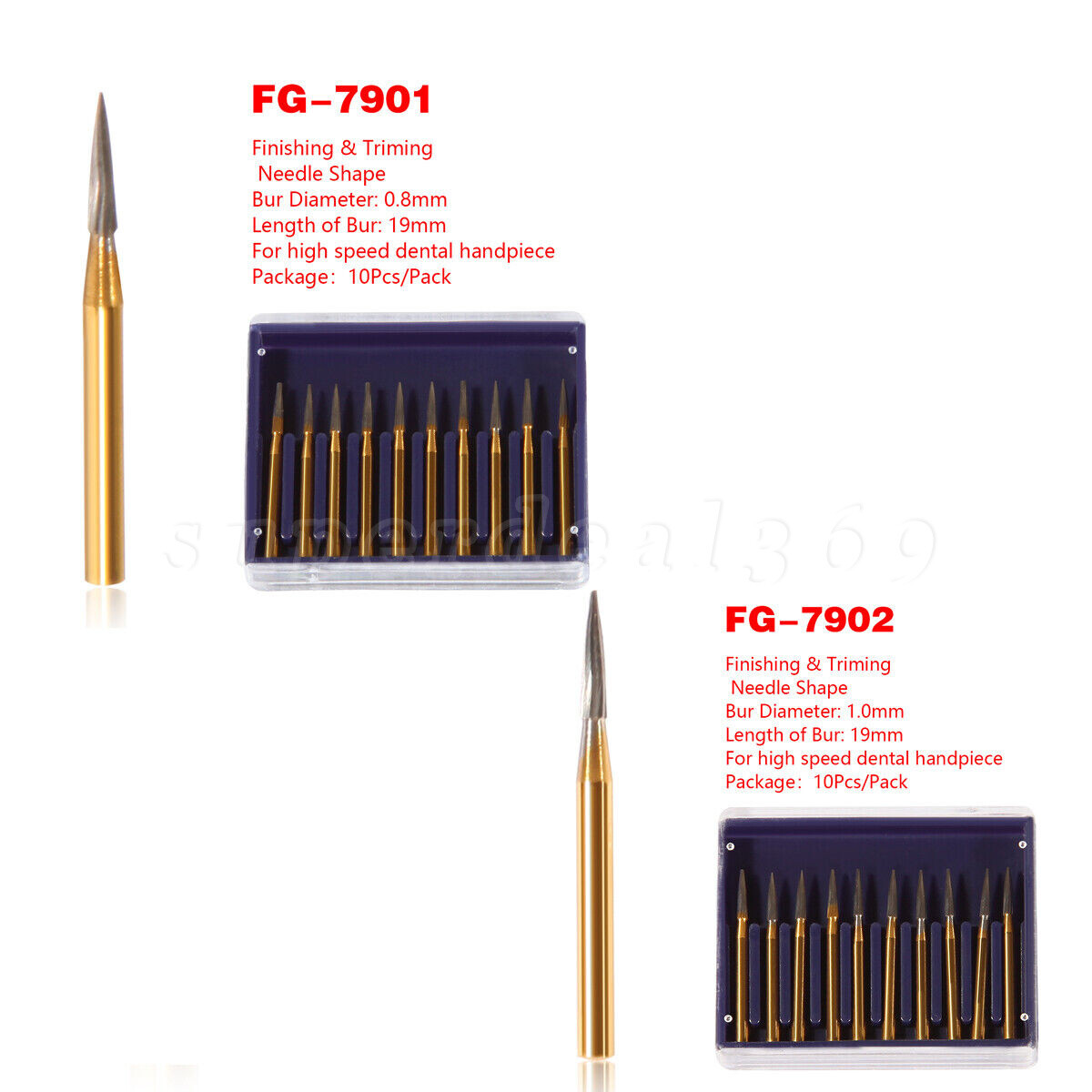 Dental Bur Trimming & Finishing Gold Carbide Burs FG 7901 /7902 /7406 /7408 ns