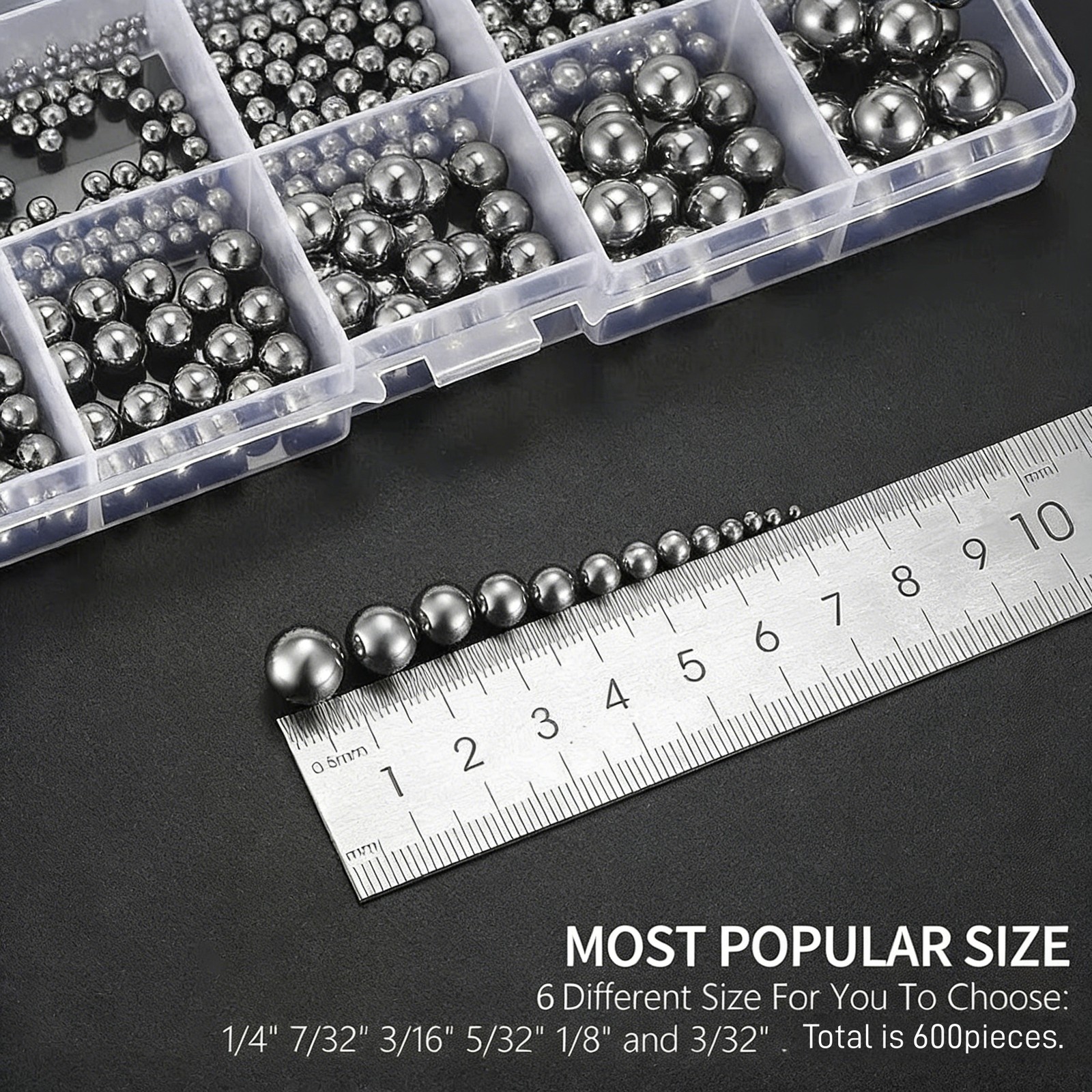 Metric Precision Steel Bearing Balls Assorted Stainless Steel Loose Kit