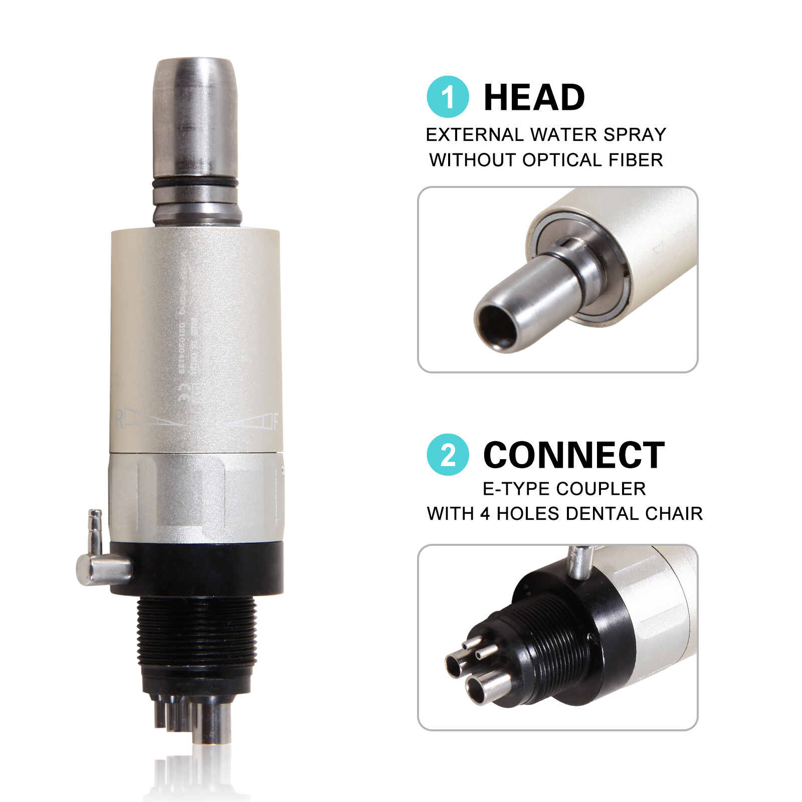 USA Dental Slow Low Speed Handpiece Air Motor 1:1 Direct Drive 4 Hole