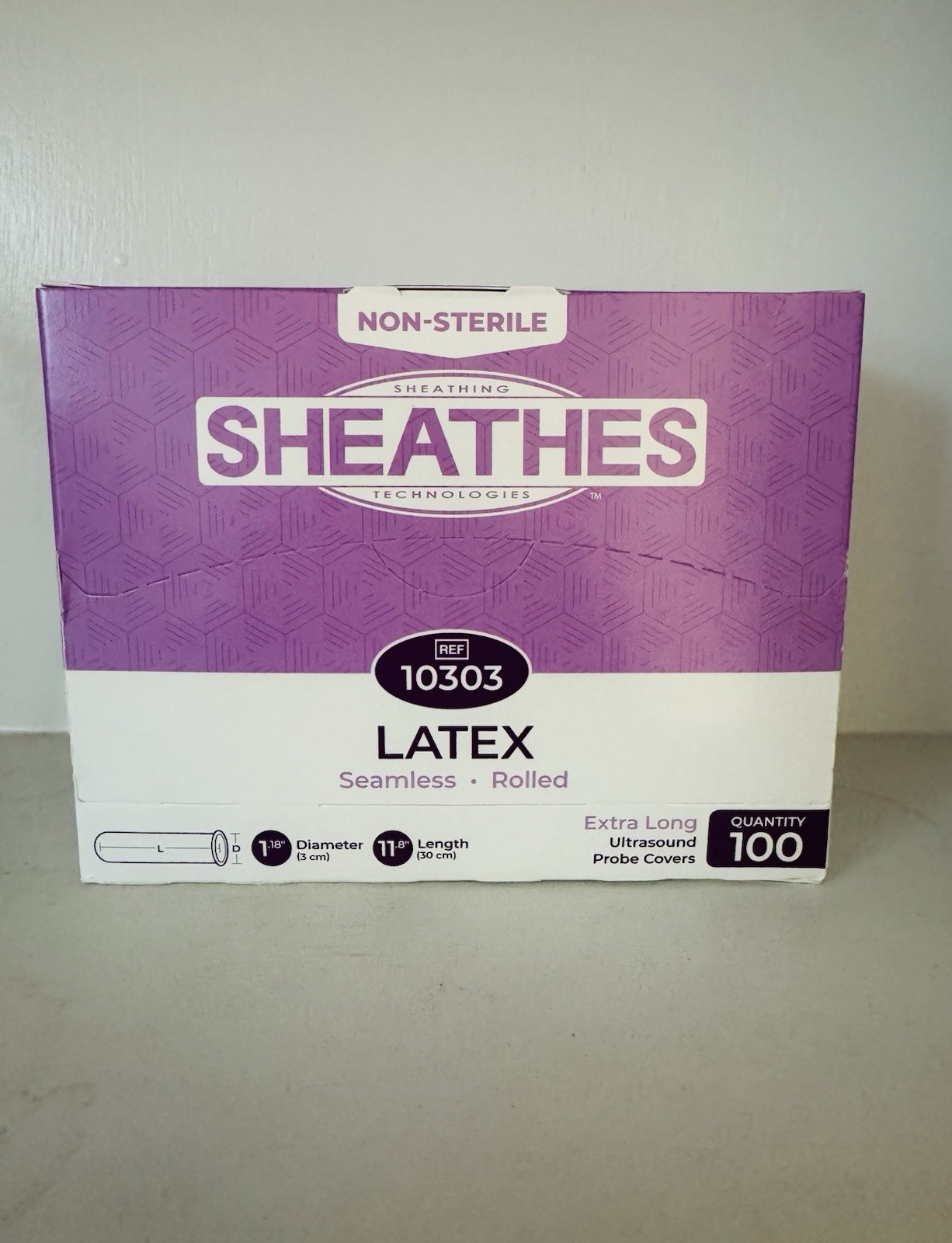 Sheathes Latex Ultrasound Probe Covers 1.18″ D x 11.8″ L Reference 10303 100/Box