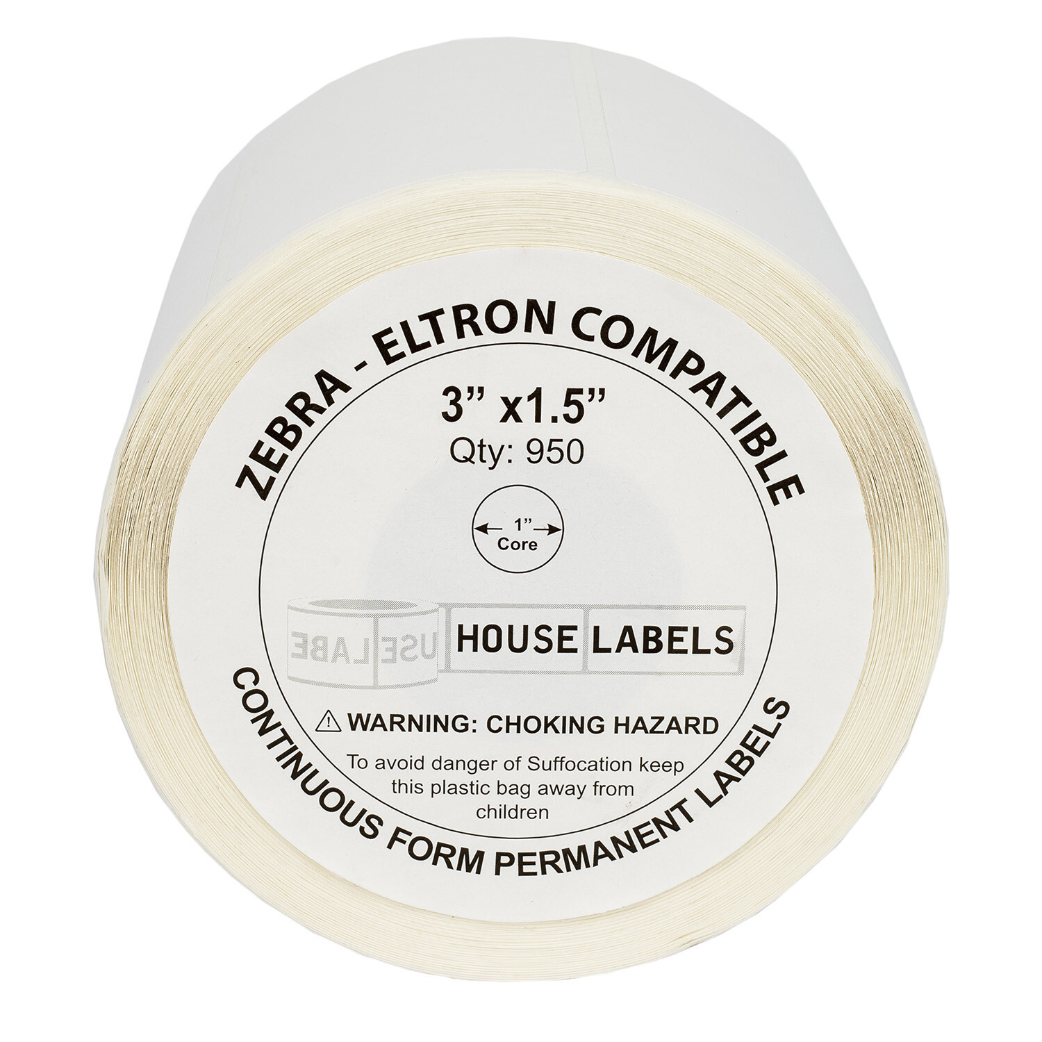 ZEBRA ELTRON 3×1.5 (3″ x 1 1/2″) Direct Thermal Labels – (50) Rolls of 950