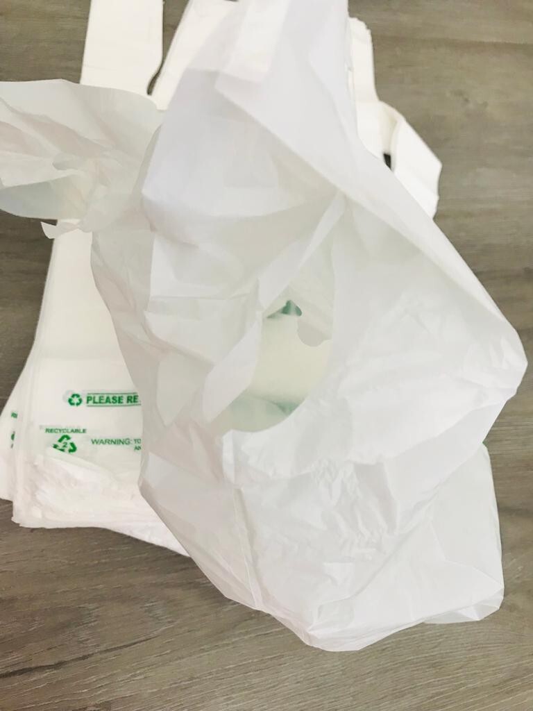 THANK YOU T-Shirt Bags 11.5″ x 6.5″ x 21″ White Plastic Shopping bag 100- 1000