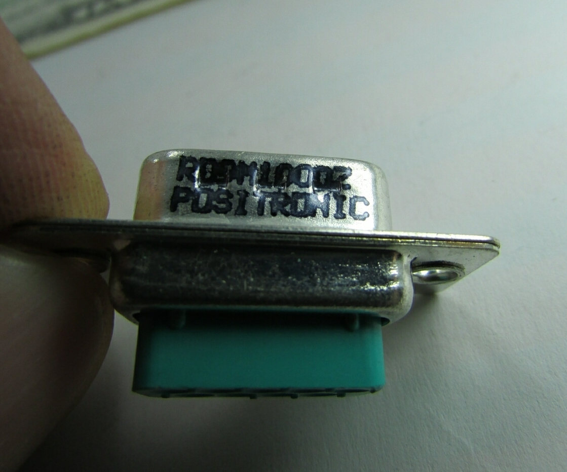 2 Positronic Mil Spec DSub Connectors DE-9, DB-9 Male, Gold Crimp Pins RD9M1000Z