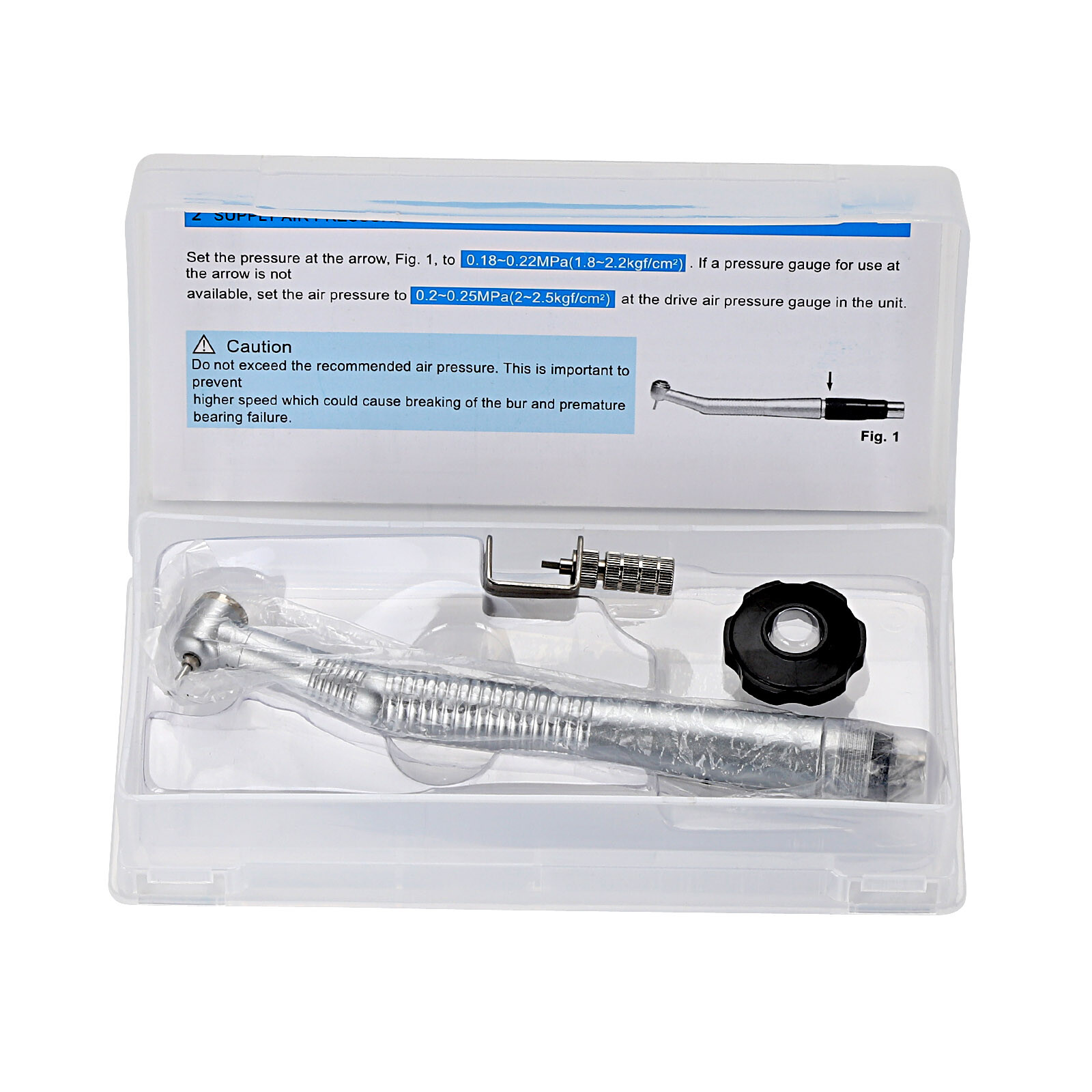 5X Dental High Speed Handpiece 4 Hole Push Button Air Turbine Single Water Spray
