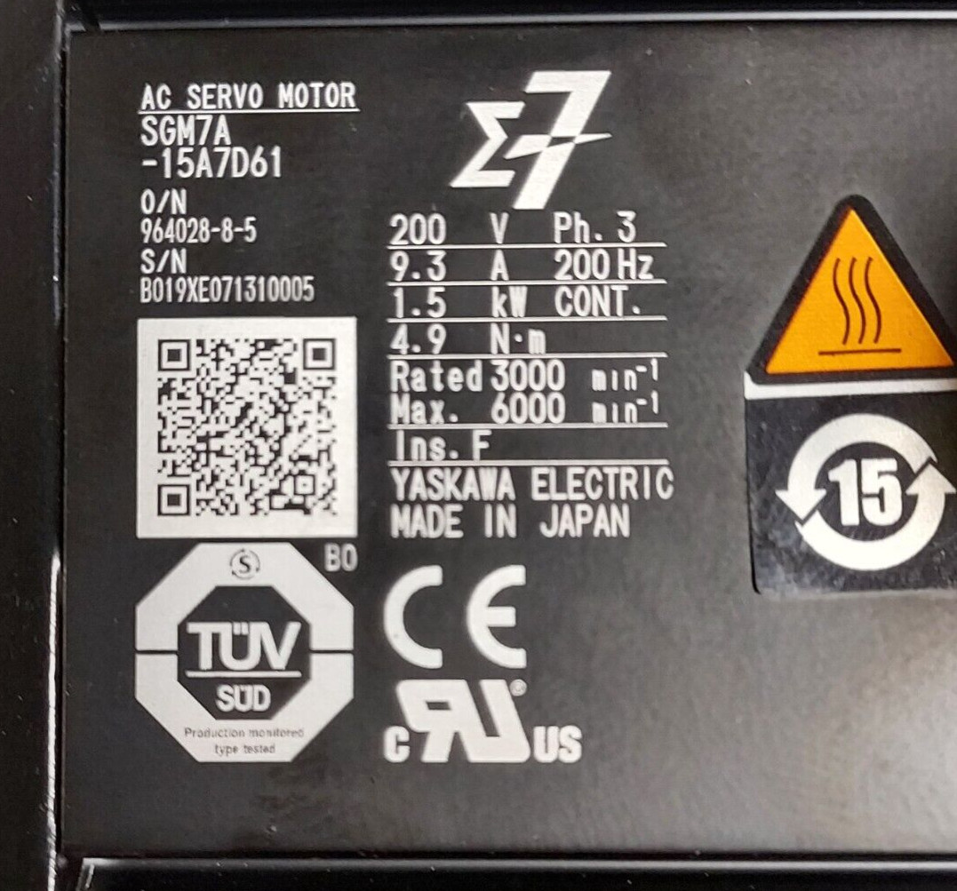 Yaskawa, SGM7A-15A7D61, Servo Motor