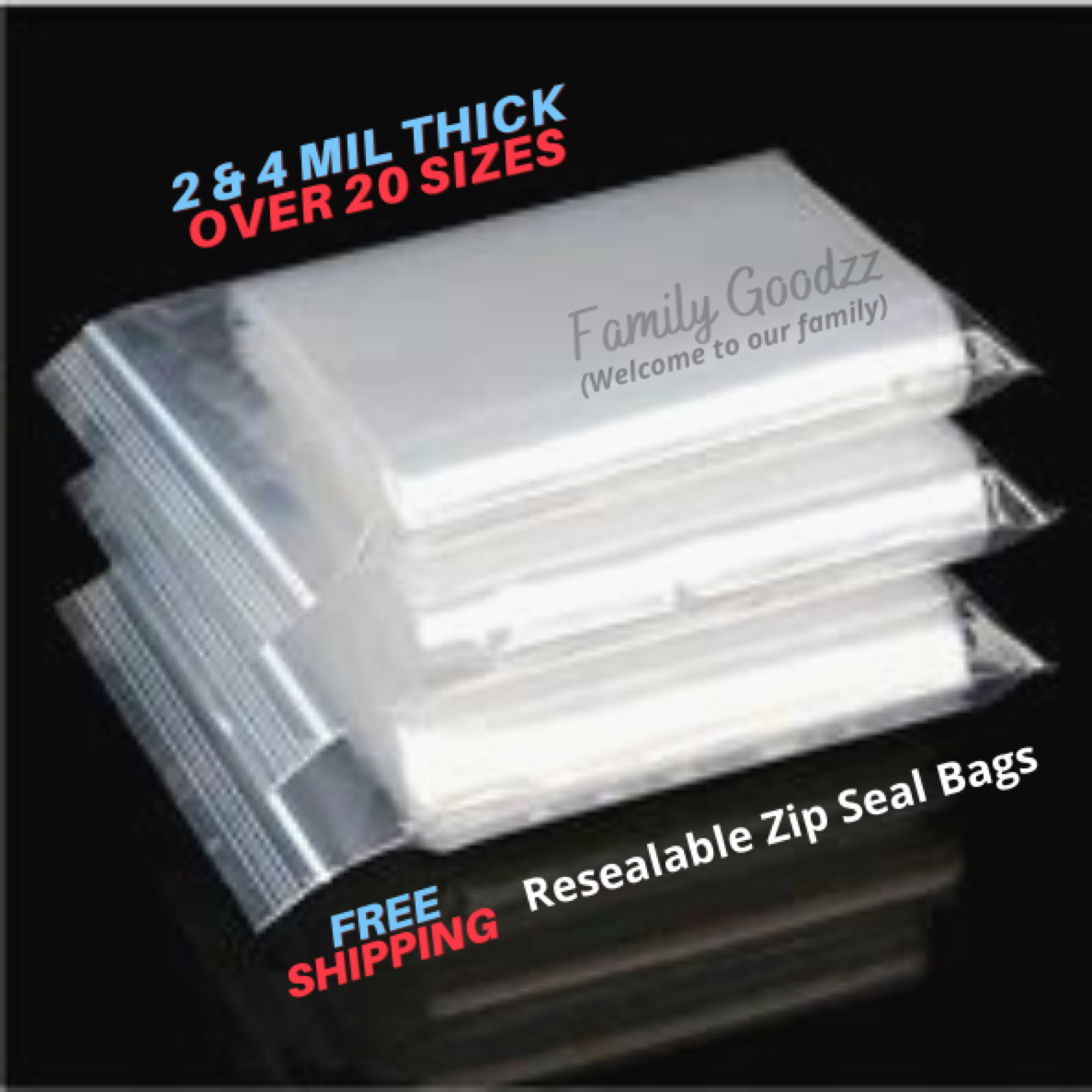 Clear 2 Mil & 4 Mil reclosable zip seal lock parts bag plastic lock bags jewelry