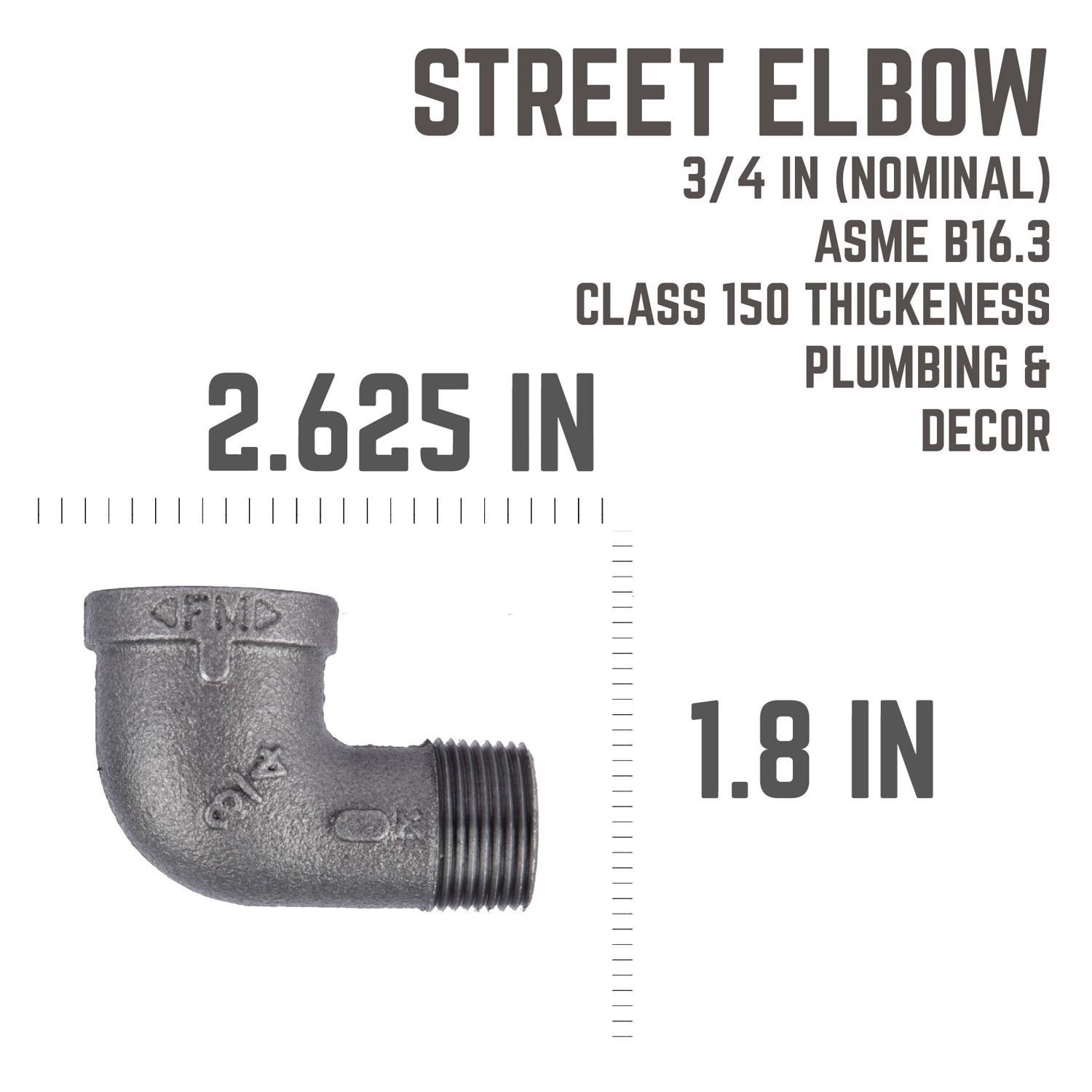 BK Products 520-304BG Black Malleable Iron Street Elbow 3/4 FPT in. (Pack of 5)