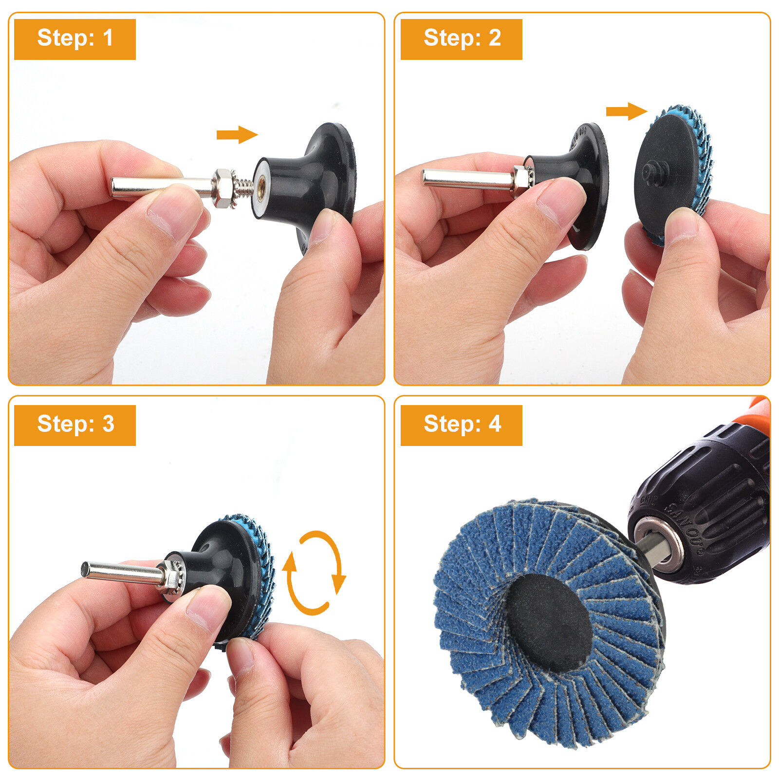 20 x 2″ Zirconia Roll Lock Flap Sanding Disc 40 60 80 120 Grit Die Grinder Drill