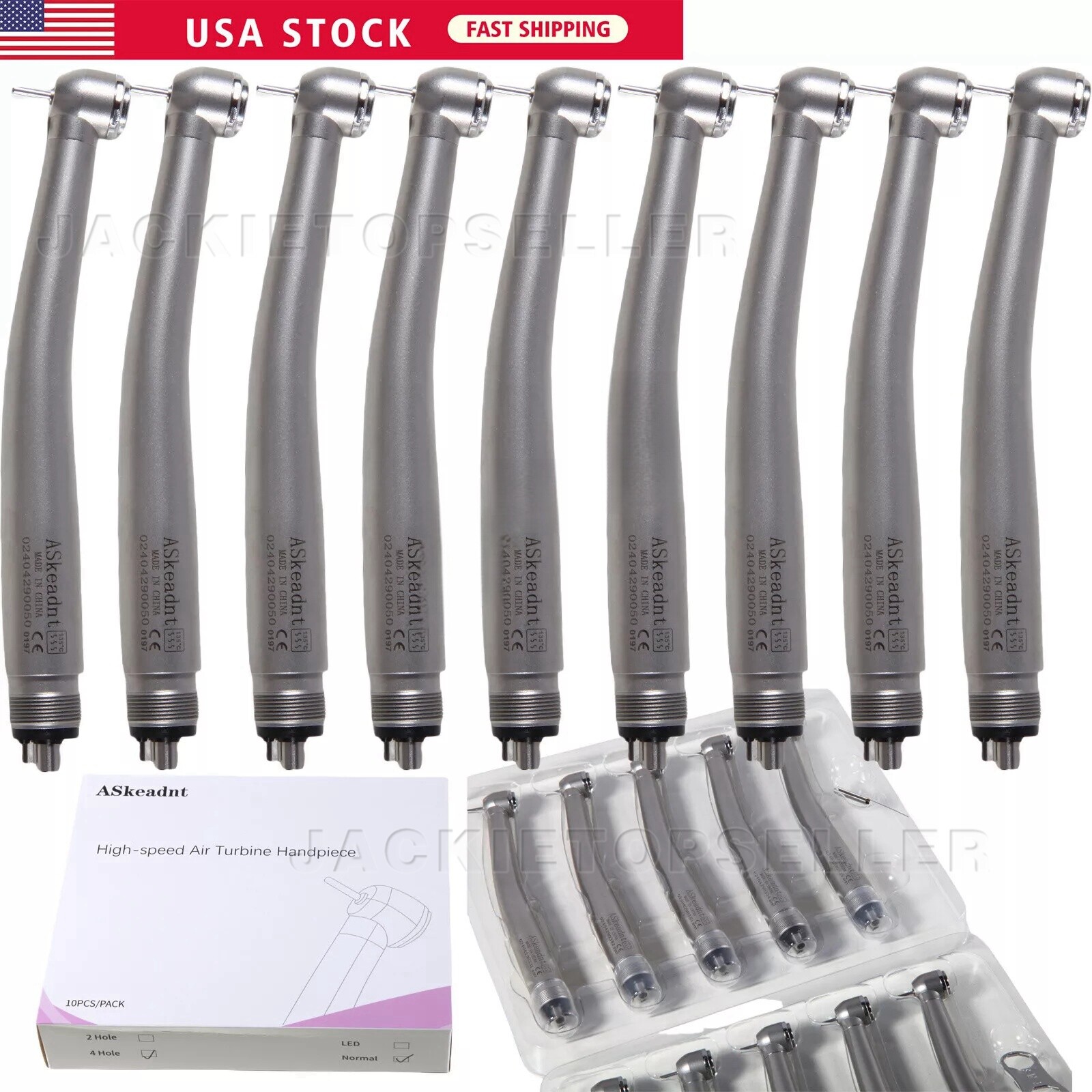 10 PCS Dental PANA MAX Style High Speed Handpiece Push Button 4 Hole Midwest