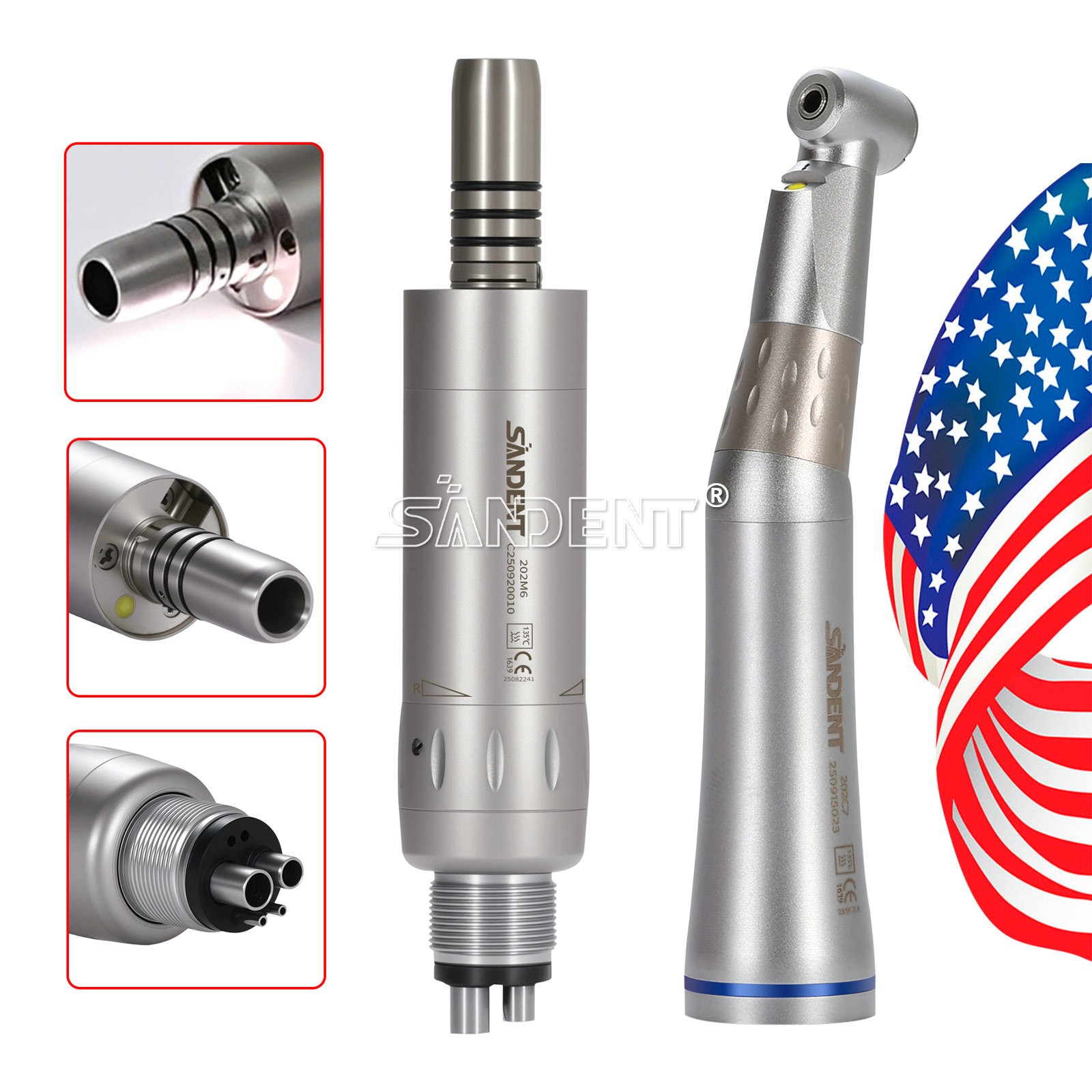 NSK Style Dental Slow Speed Handpiece E-Type Inner Water Spray 4-Hole LED/NO-LED