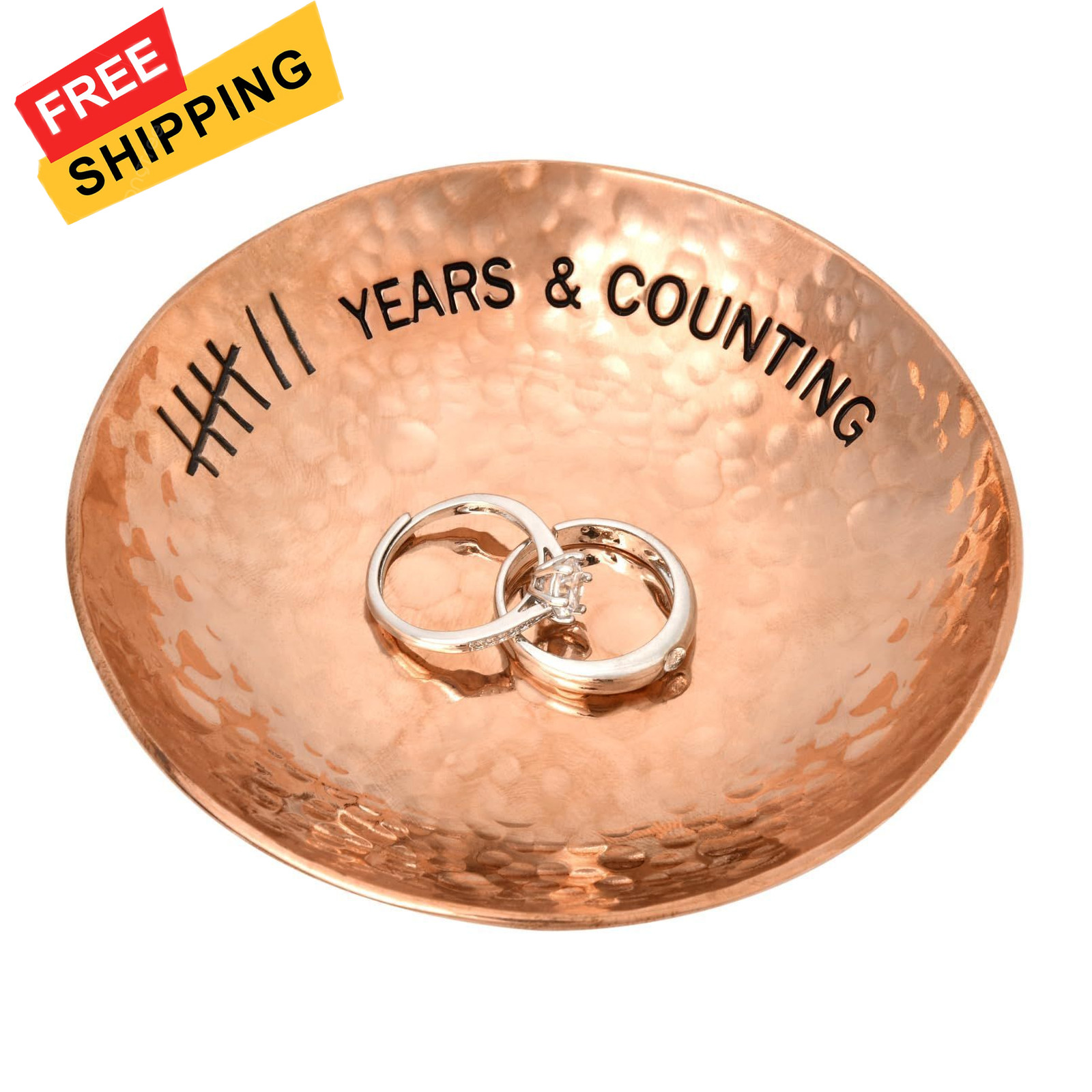 CEELGON 7th Wedding Anniversary Copper Gifts 4″ Engraved 4 Inch, 7 Years