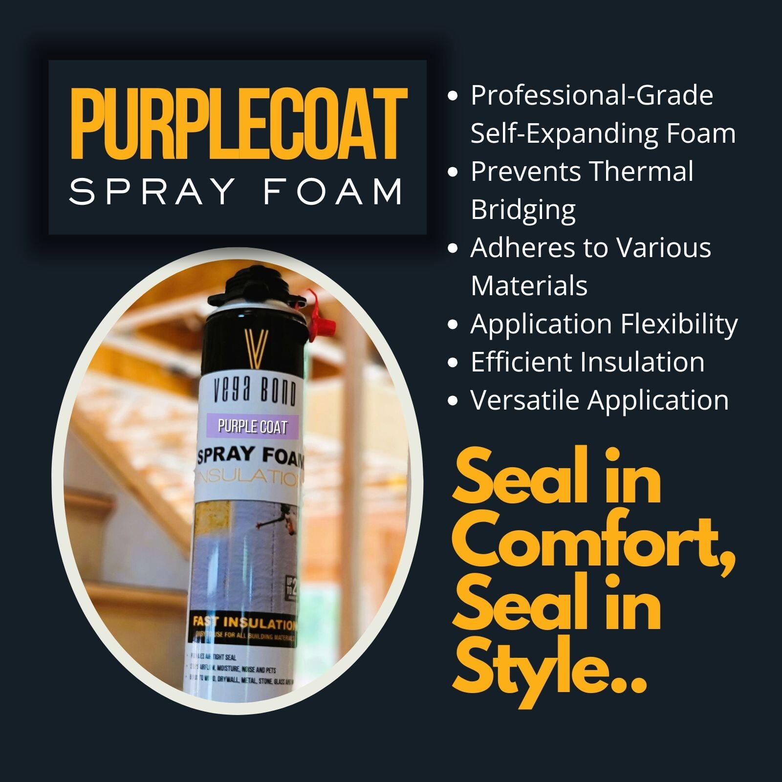 Vega Bond Purplecoat Single Component Spray Foam Insulation 12-Packs -240BF
