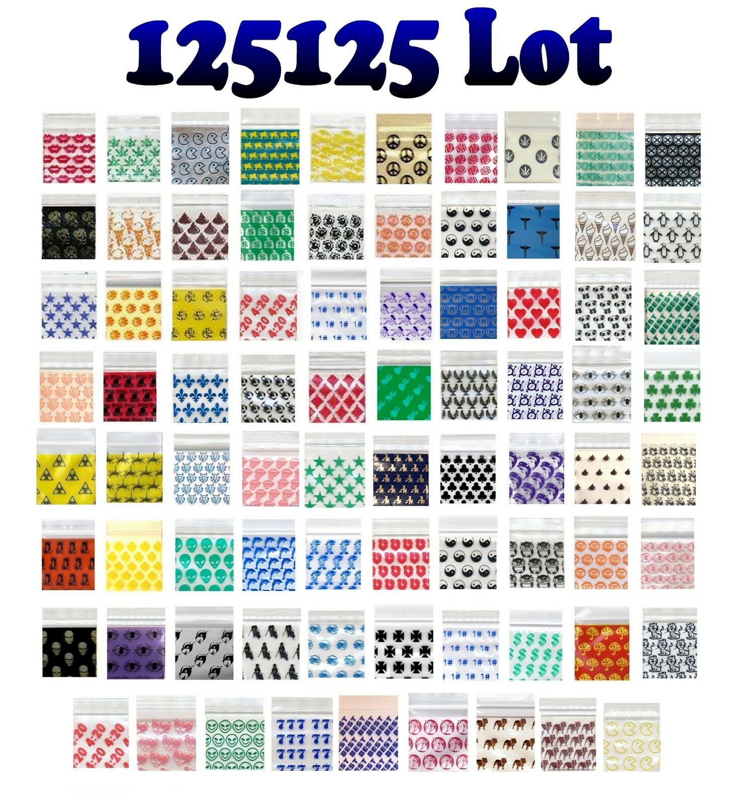 600 LOT OF APPLE MINI ZIP DESIGN BAGGIES U PICK DESIGN & SIZES 600 LOT