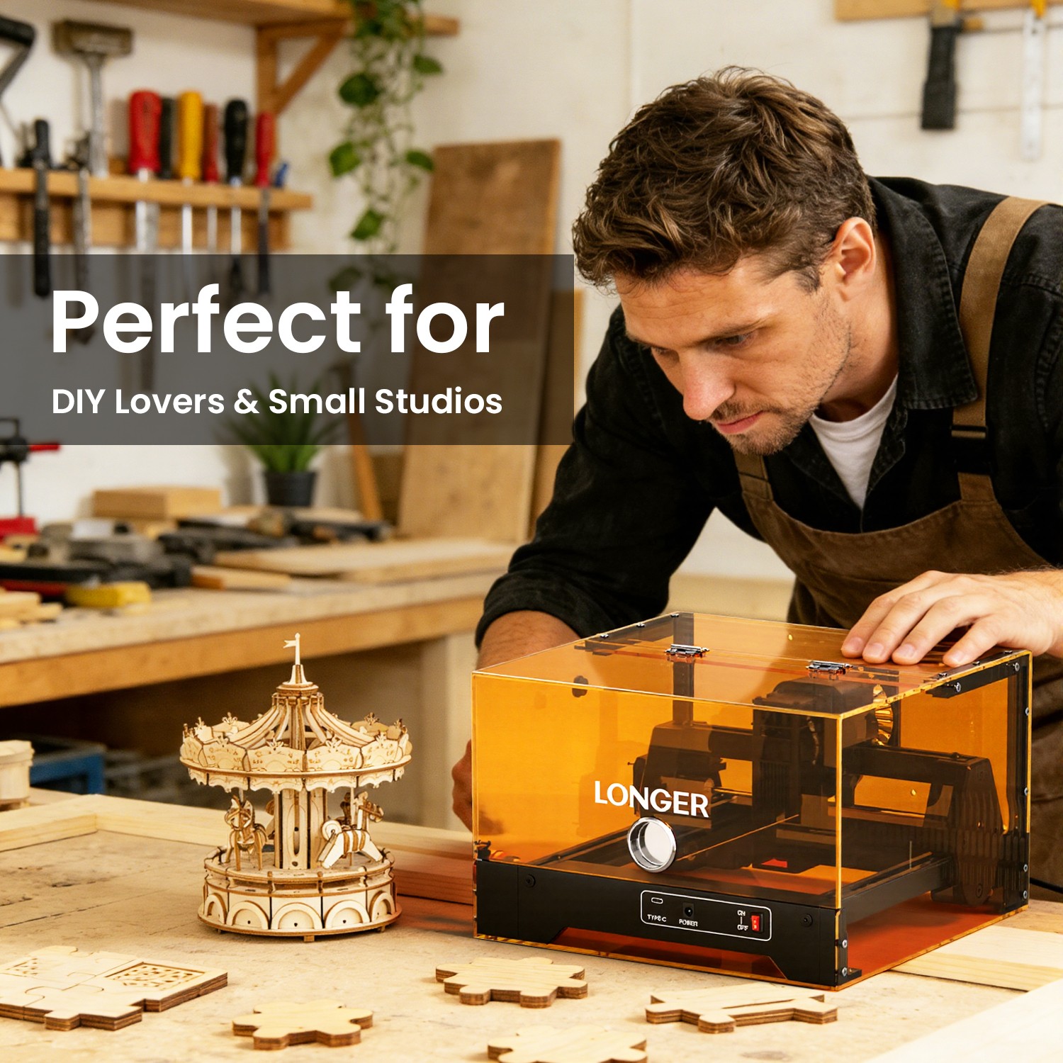 LONGER Ray5 miniS 3.5W Laser Engraver Machine, 12000mm/min, ?Free Honeycomb-400